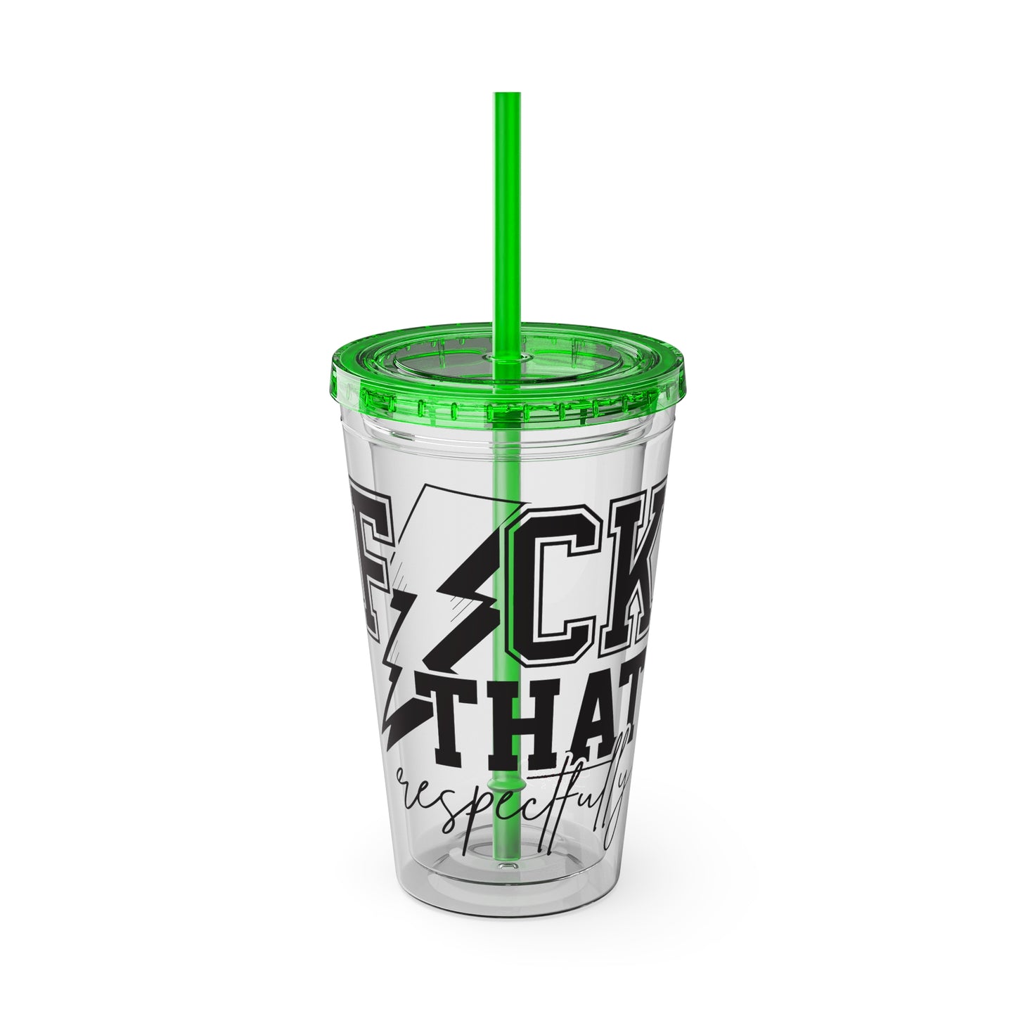 Fuck That, Respectfully” 16oz Sunsplash Tumbler | Funny Sarcastic Humor Cup | Sassy Attitude Drinkware | Bold Statement Travel Tumbler | Snarky Gift