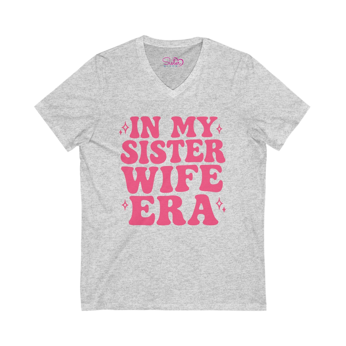 Pink In My Sister Wife Era V-Neck Tee, Casual Shirt, Gift for Sister, Fun Fashion T-Shirt, Summer Top, Everyday Wear