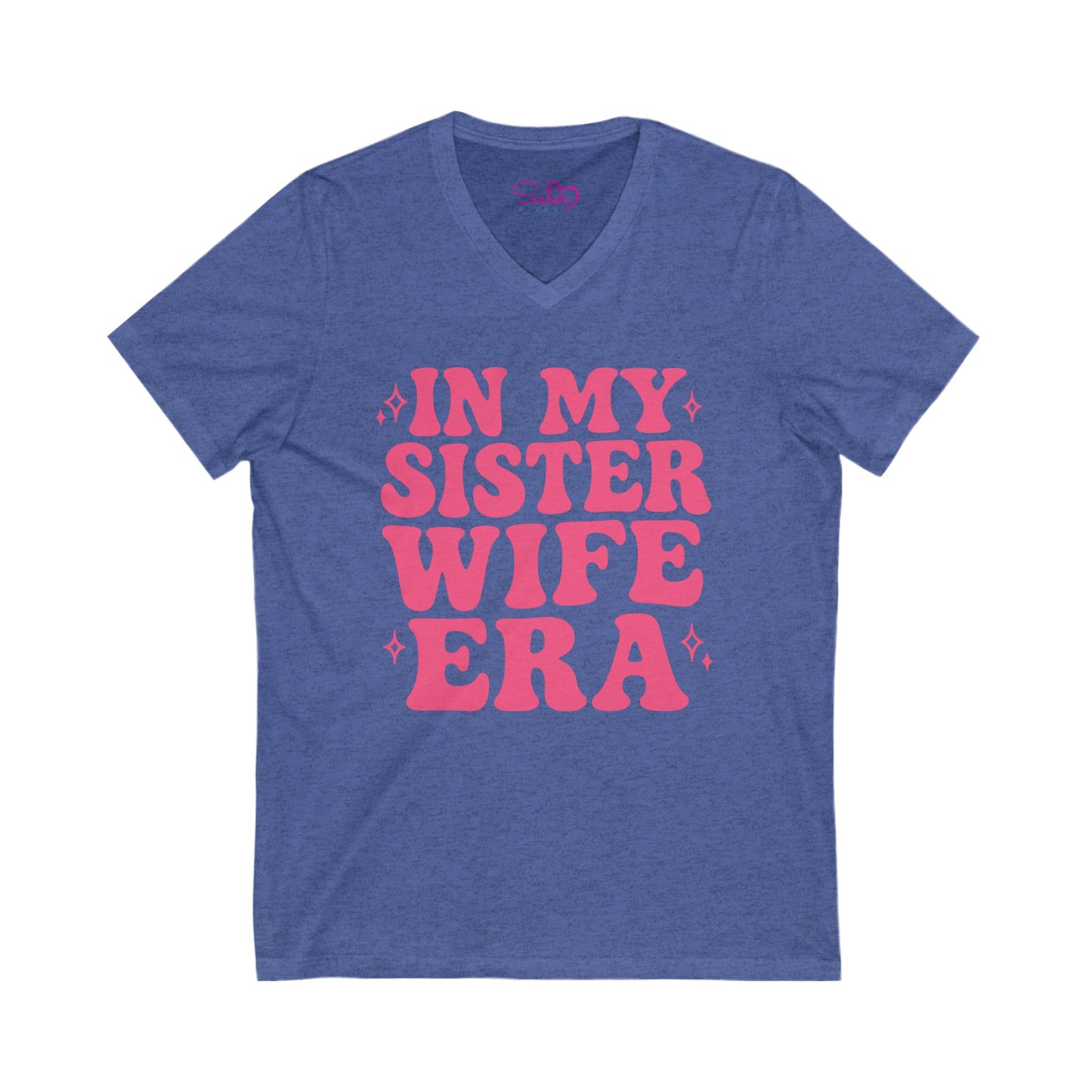 Pink In My Sister Wife Era V-Neck Tee, Casual Shirt, Gift for Sister, Fun Fashion T-Shirt, Summer Top, Everyday Wear