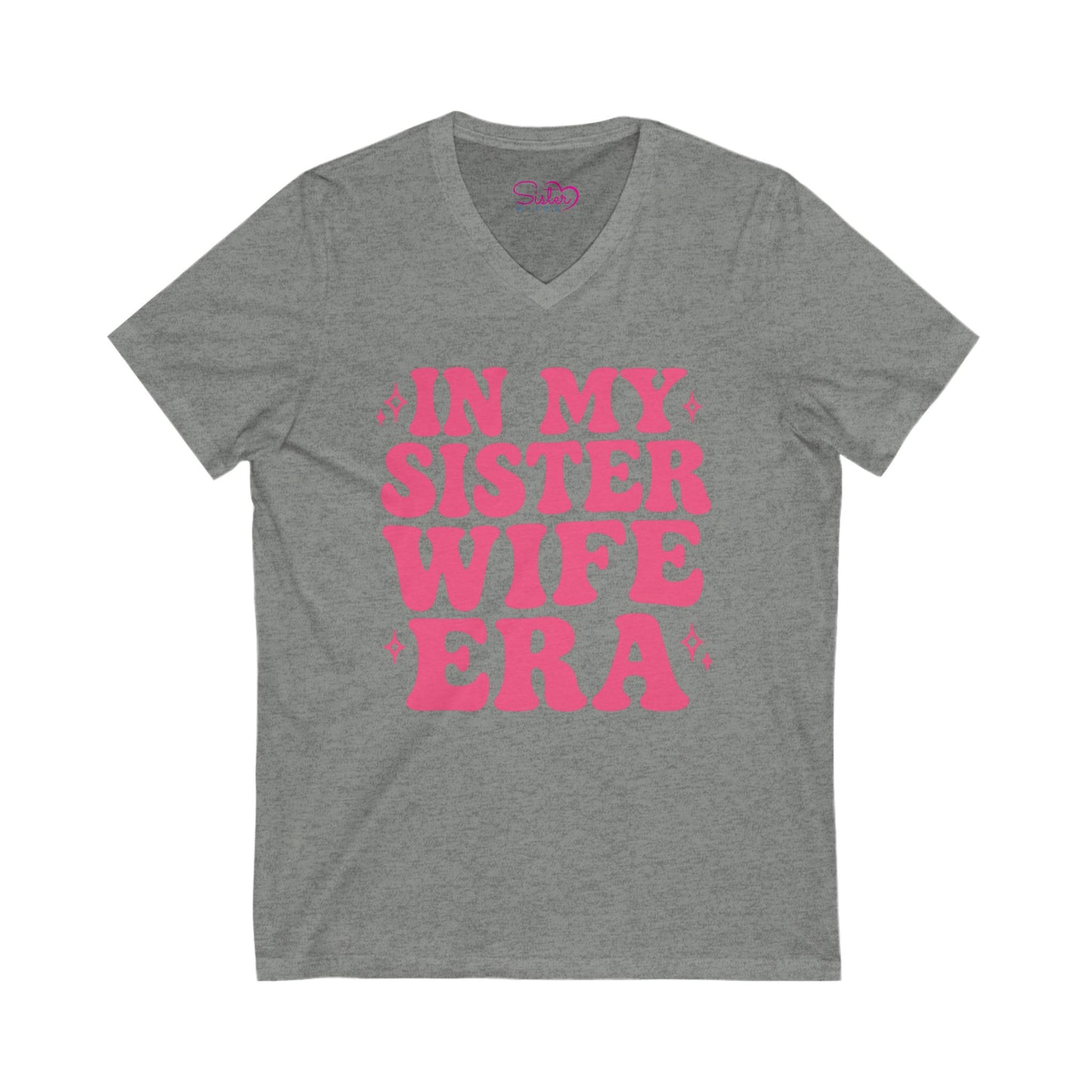 Pink In My Sister Wife Era V-Neck Tee, Casual Shirt, Gift for Sister, Fun Fashion T-Shirt, Summer Top, Everyday Wear