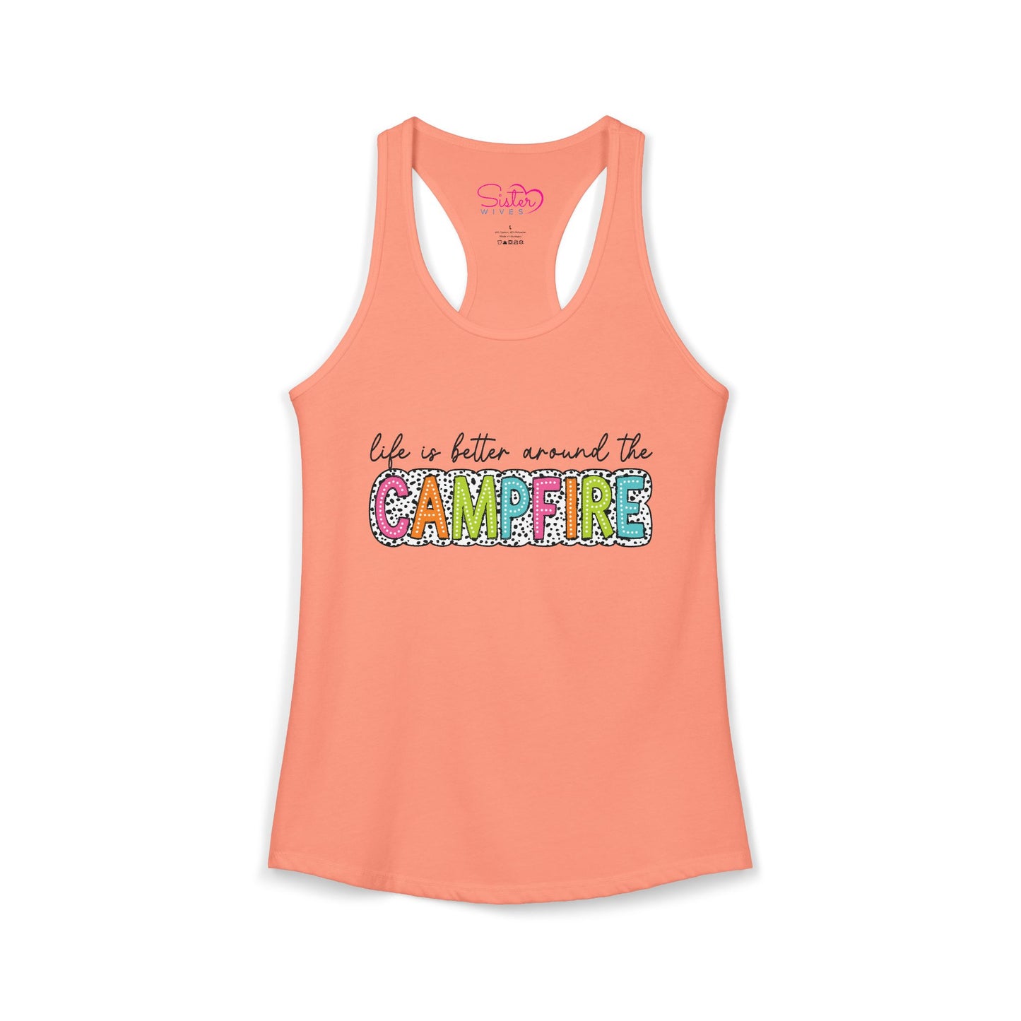 Campfire Racerback Tank | Cozy Outdoorsy Summer Tank Top | Chosen Family Camping Shirt | Inclusive Lifestyle Apparel