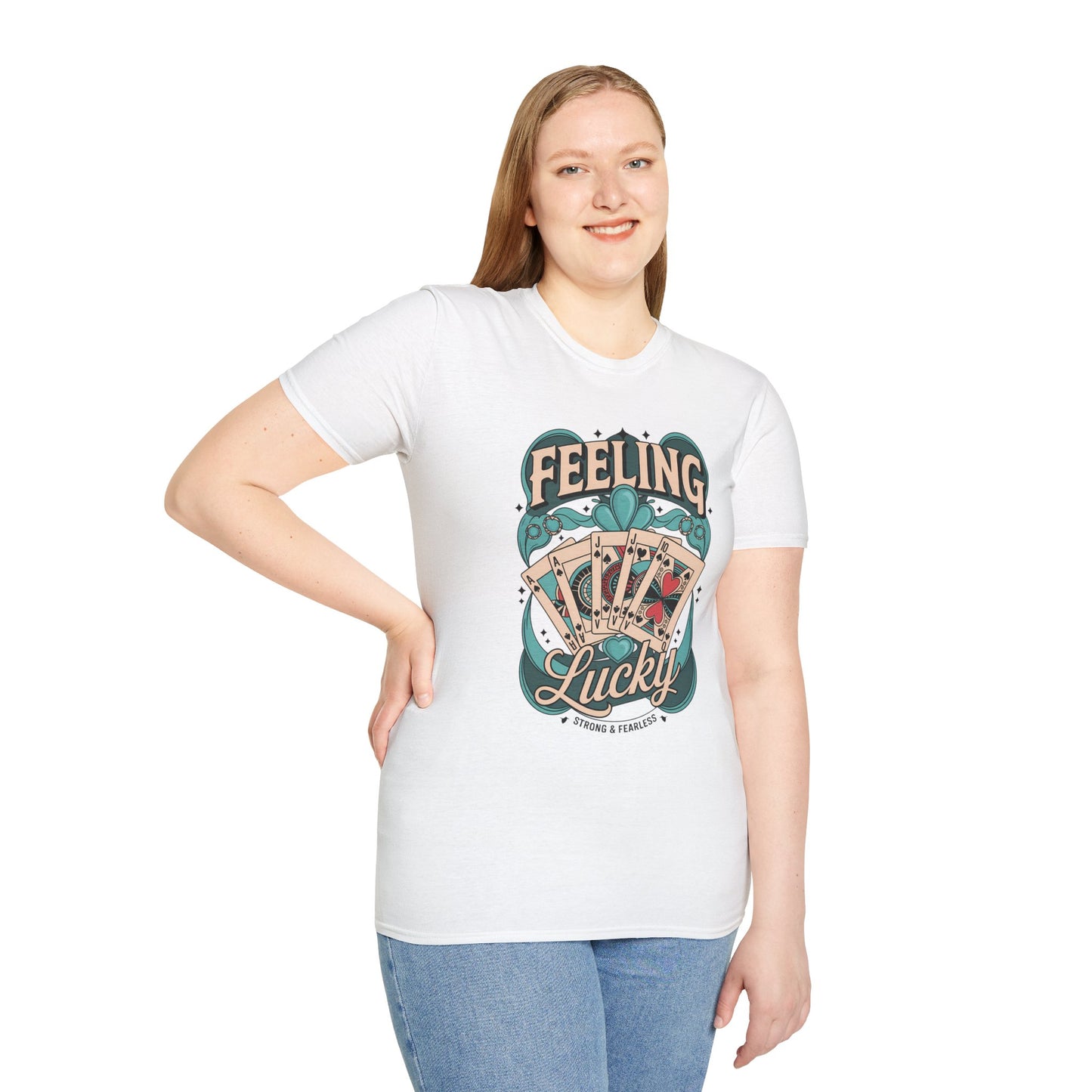 Feeling Lucky Shirt – Vintage Casino Graphic Tee, Lucky Cards St Patrick’s Day Shirt, Poly-Friendly ENM Unisex Gildan 64000