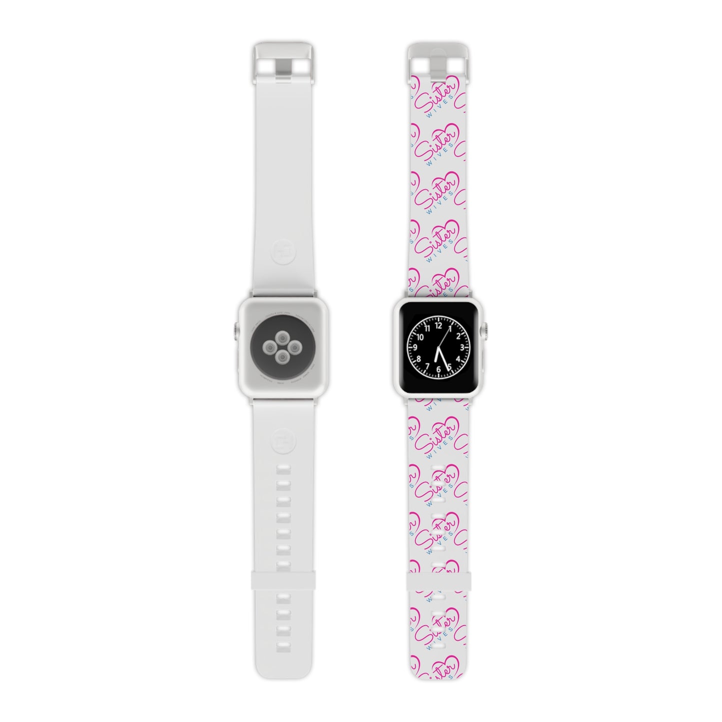Sister Wives Logo Apple Watch Band — Pink Heart Script Pattern