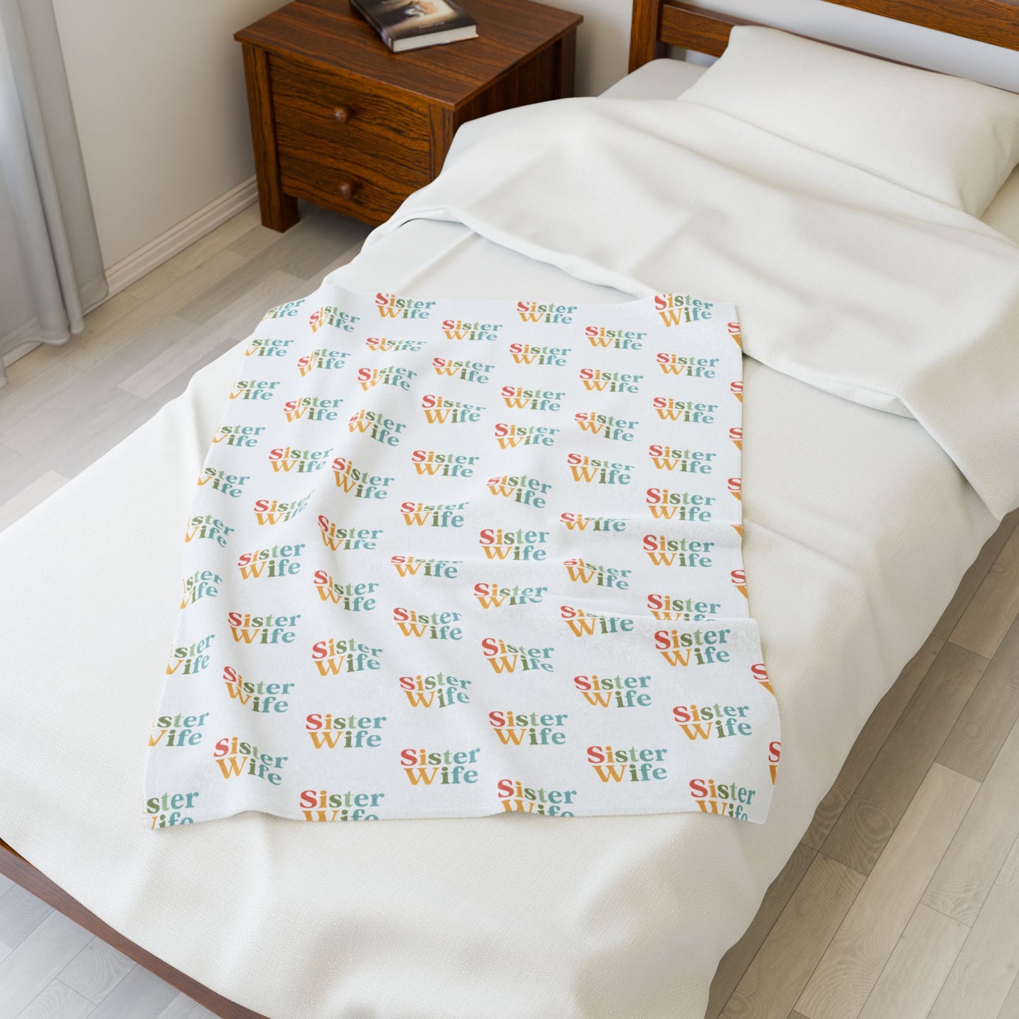 Sister Wife Rainbow Blanket – Polyamory & Ethical Non-Monogamy Plush Throw | Cozy Sisterwives Pride Bedding