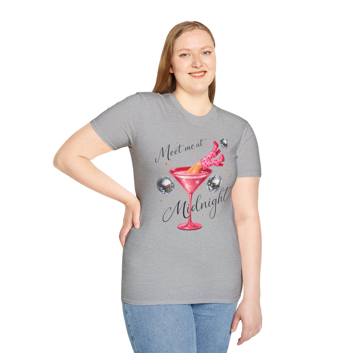 Meet Me at Midnight Shirt – Cocktail Party Graphic Tee, Flirty Night Out Shirt, Poly-Friendly ENM Unisex Gildan 64000