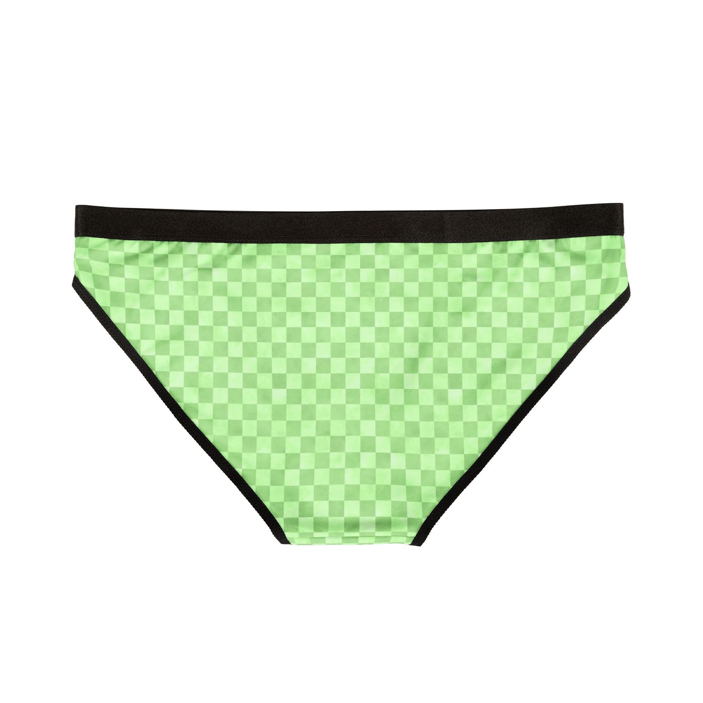 Green Checker Women’s Panties | Aesthetic Bikini Cut Underwear | ENM & Polyamory Friendly Lingerie | Soft Statement Intimates