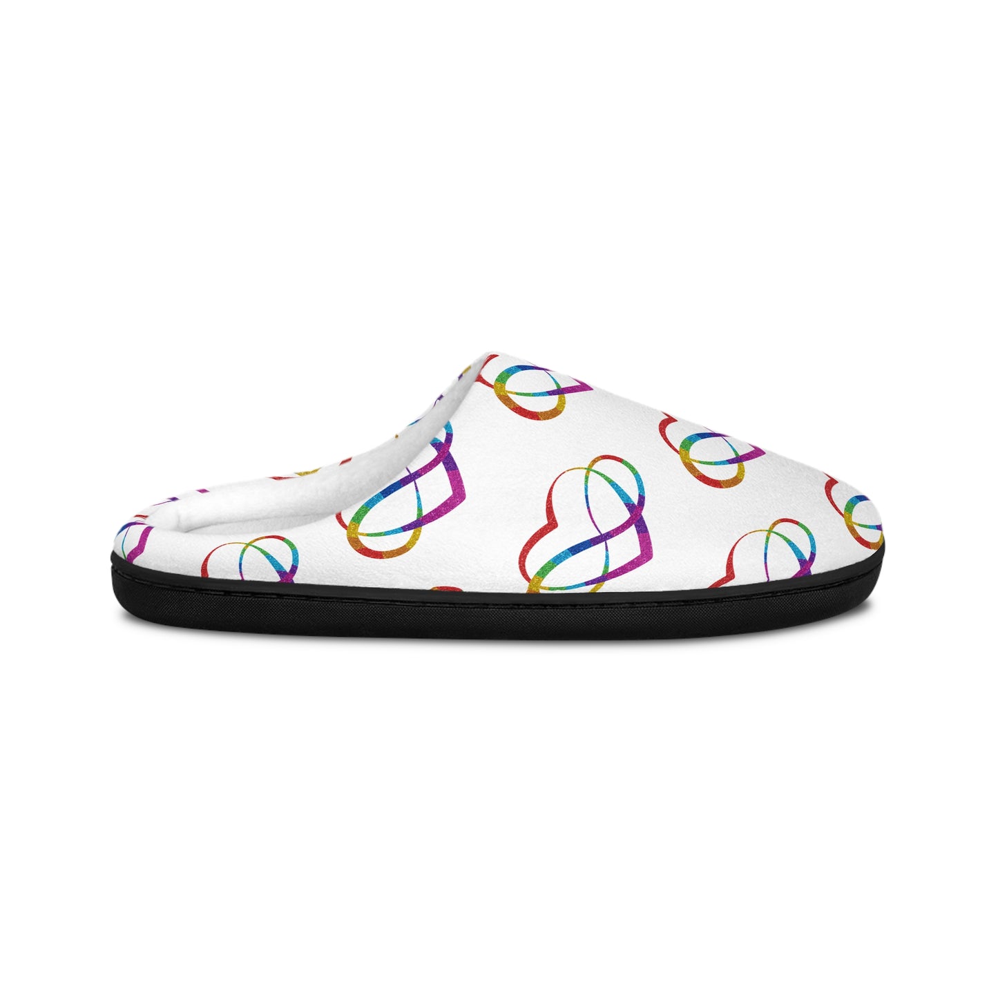 Women's Rainbow Heart Indoor Slippers — Cozy Slip-On House Shoes