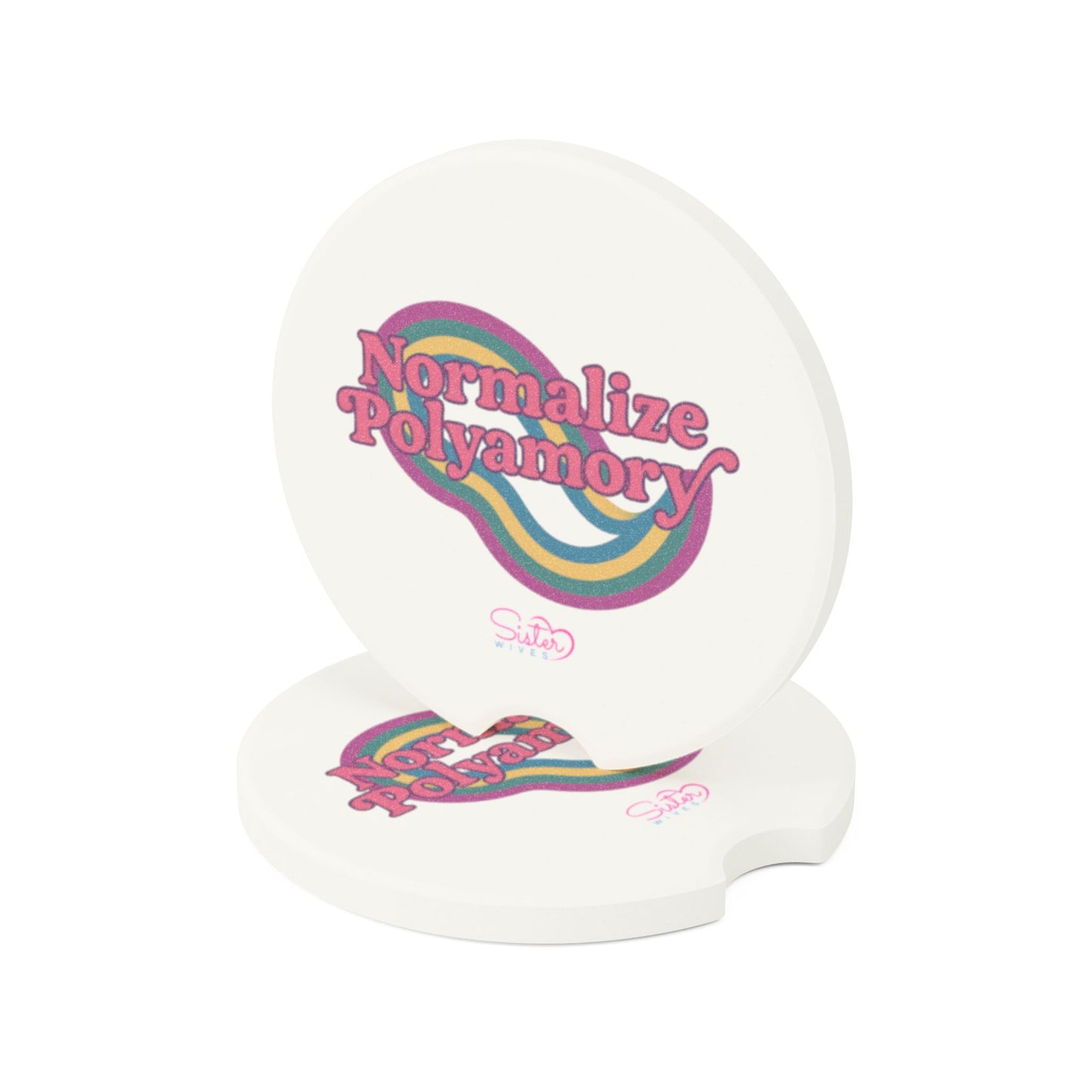 Soapstone Car Coaster Pink Normalize Polyamory