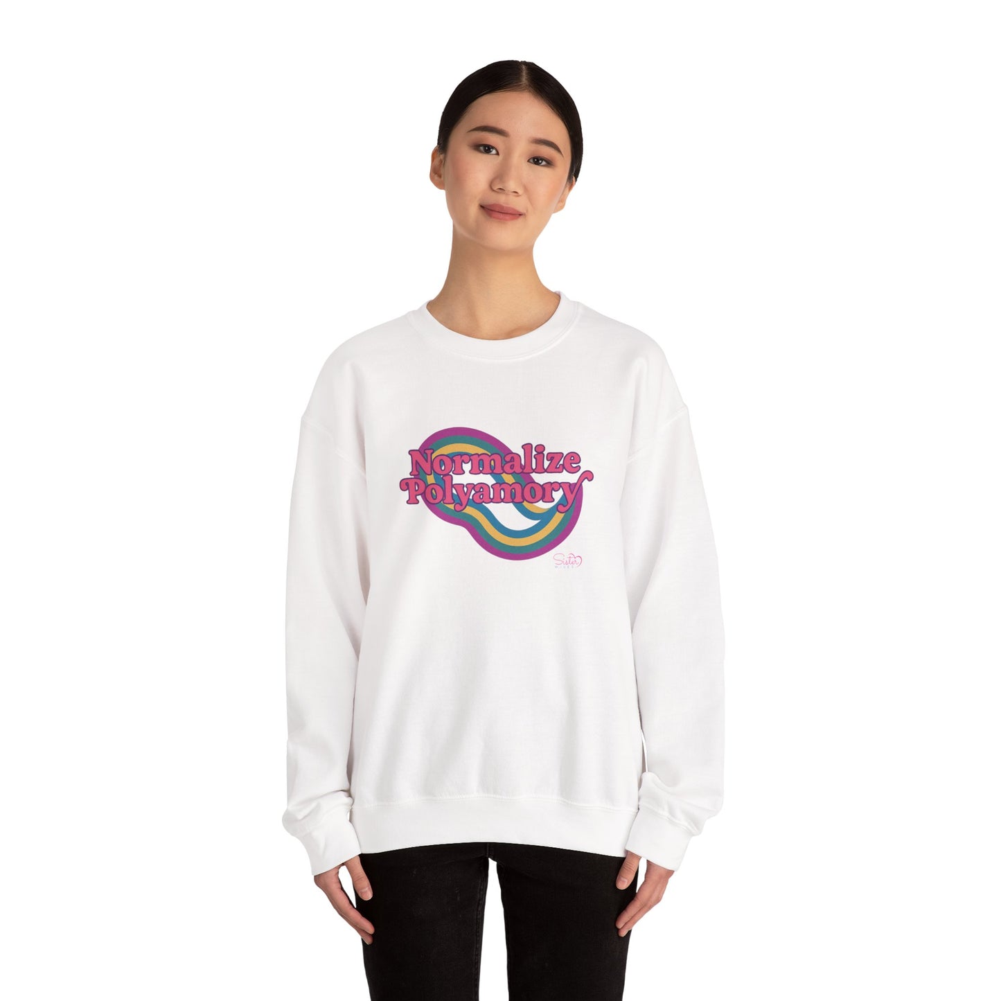 Normalize Polyamory Sweatshirt – Ethical Non-Monogamy Unisex Crewneck | Poly Pride & Relationship Visibility Apparel