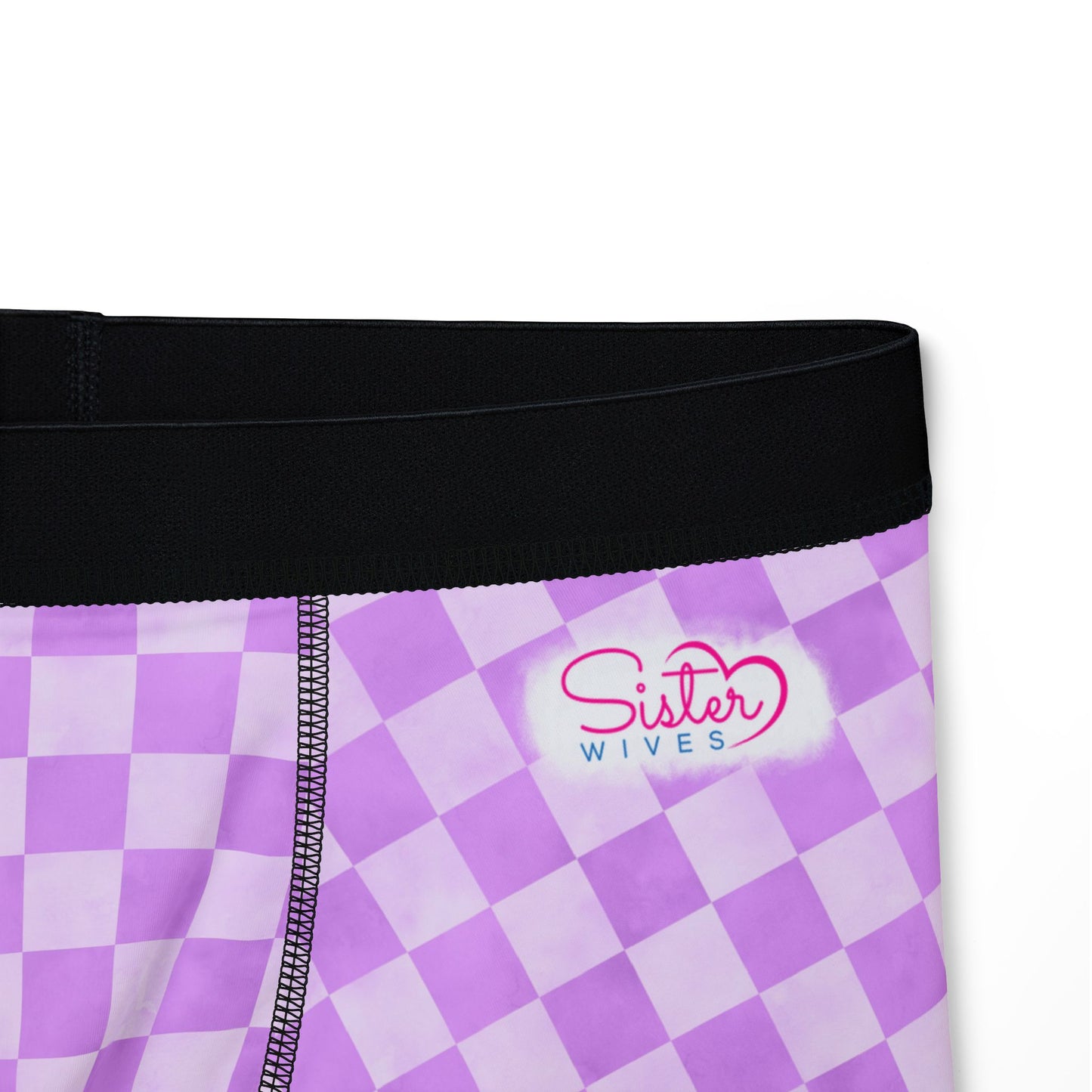 Purple Checker Men’s Boxer Briefs | Aesthetic Stretch Underwear | ENM & Polyamory Friendly Loungewear
