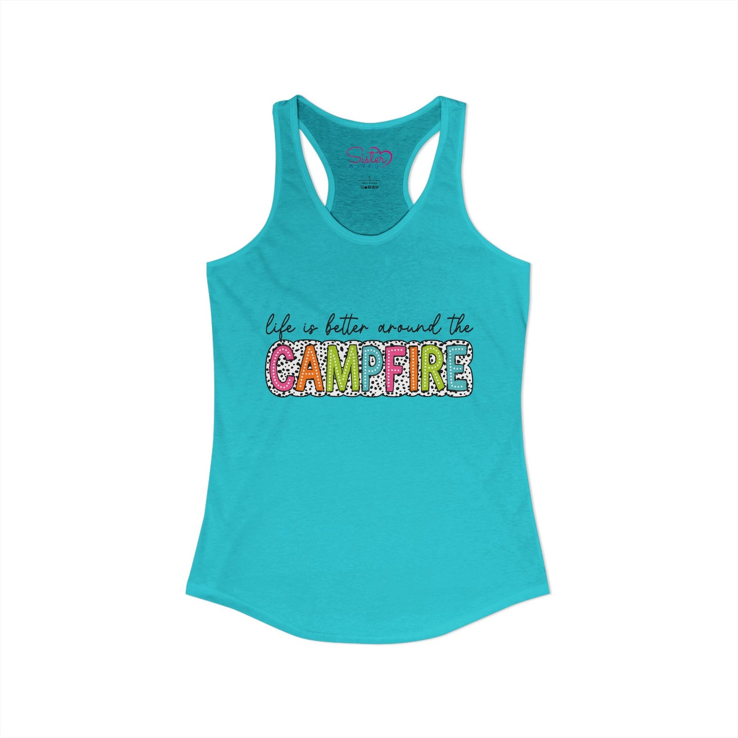 Campfire Racerback Tank | Cozy Outdoorsy Summer Tank Top | Chosen Family Camping Shirt | Inclusive Lifestyle Apparel