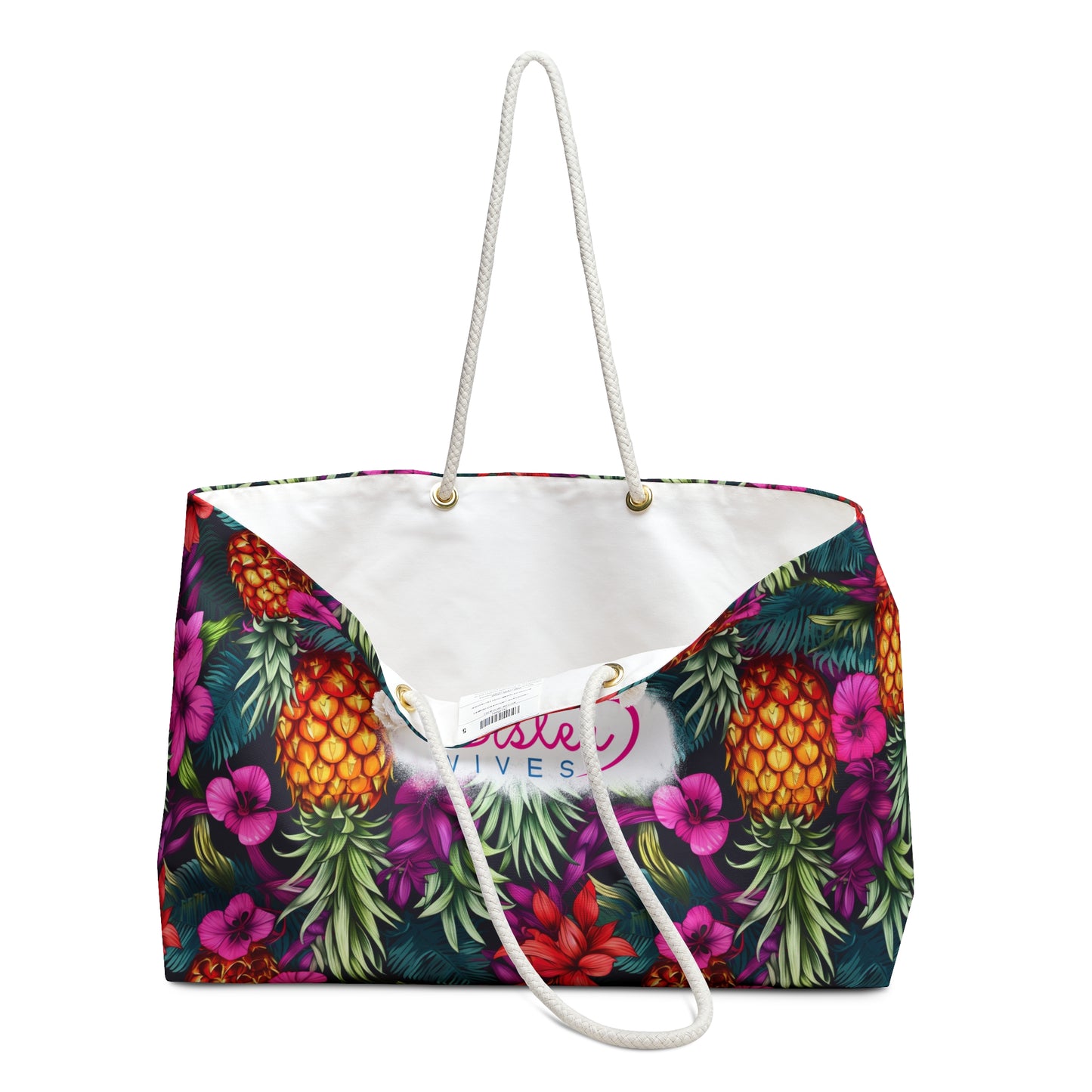 Sister Wives Swingers Upside-down Pineapple Tropical Floral Weekender Bag, Perfect for Weekend Getaways, Sister Wives Gifts, Travel Tote, Beach Bag, Summer Essentials