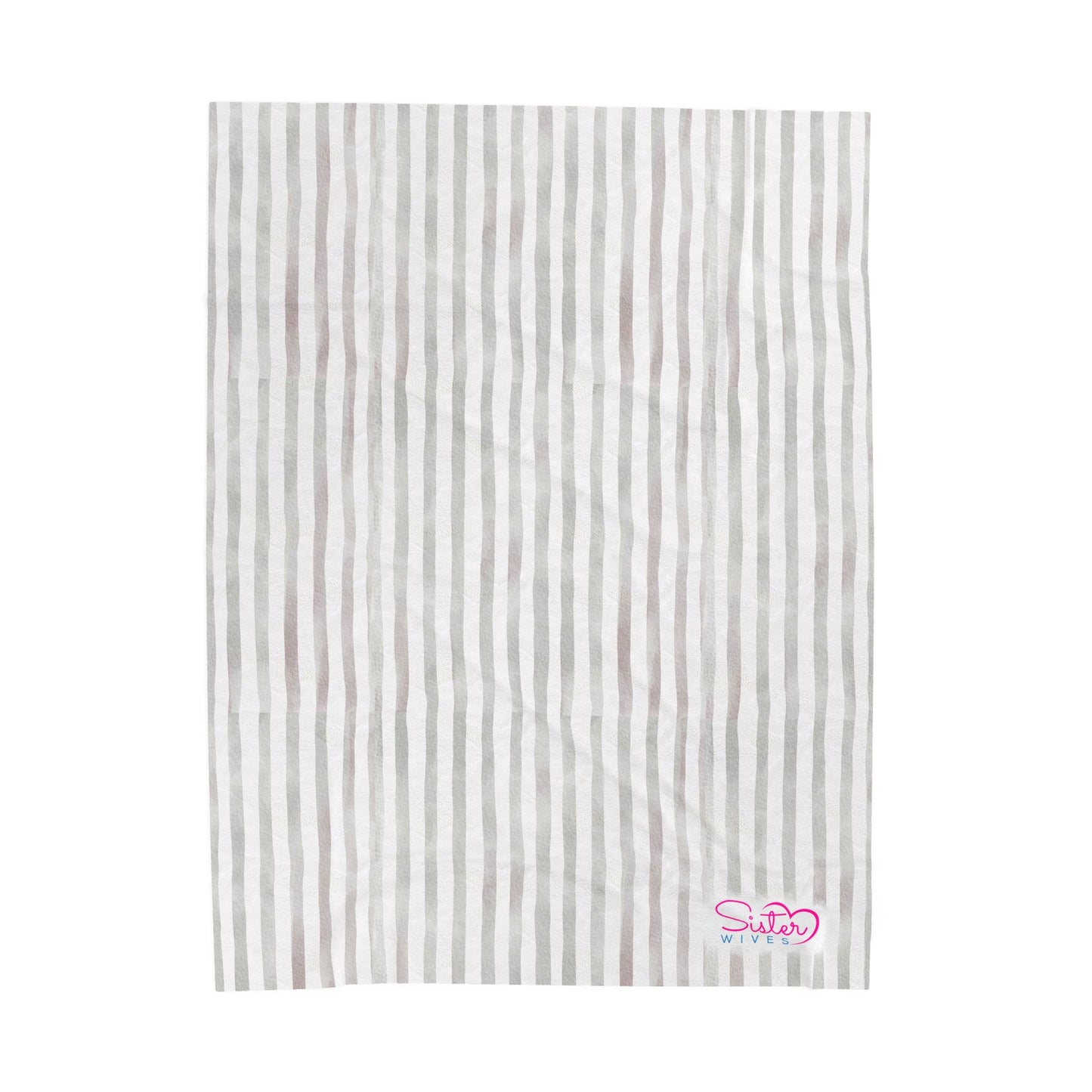 Soft Stripe Throw Blanket – Polyamory Sisterwives ENM Friendly Home Decor | Swinger Lifestyle Cozy Blanket | Minimalist Blush Stripe Throw