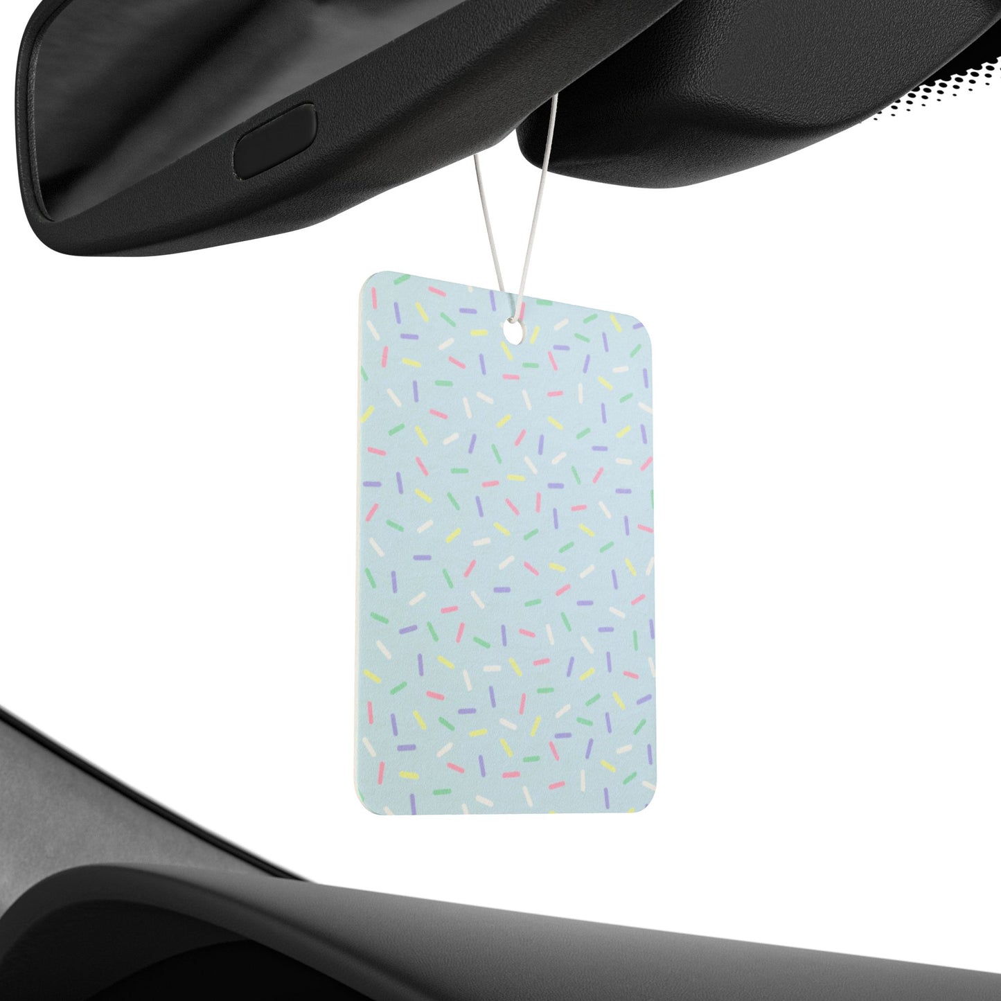 Pastel Sprinkle Car Air Freshener – Cute Confetti Aesthetic Hanging Diffuser | Pine, New Car & Black Ice Scents
