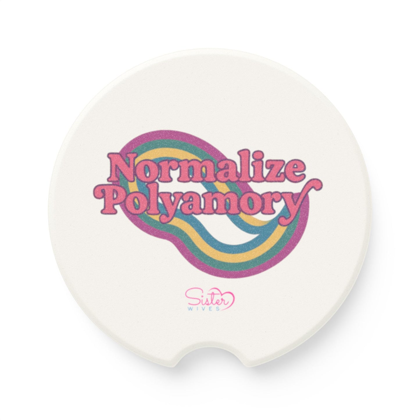 Soapstone Car Coaster Pink Normalize Polyamory