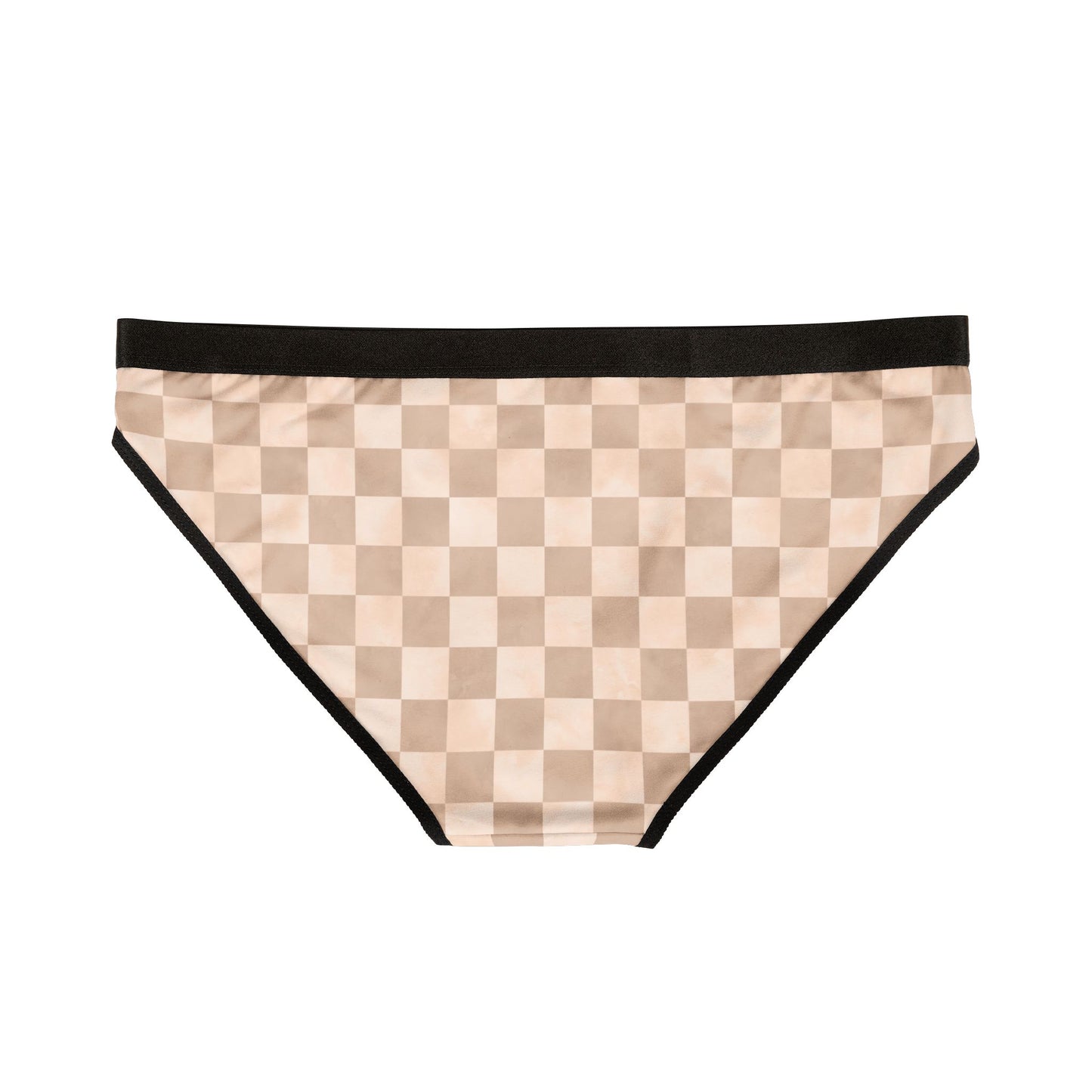 Neutral Checker Women’s Panties | Aesthetic Bikini Cut Underwear | ENM & Polyamory Friendly Lingerie