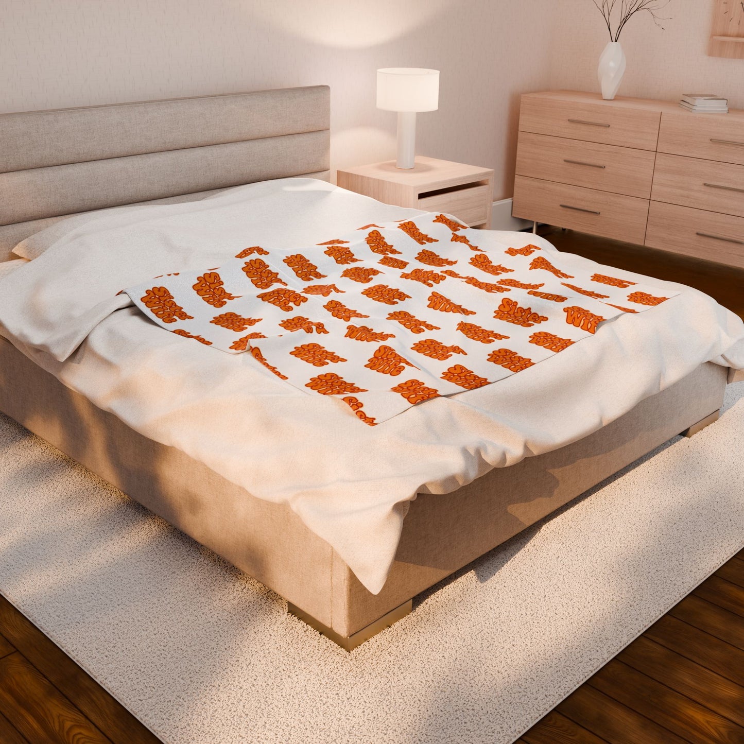 Sister Wife Orange Velveteen Plush Blanket Soft Throw