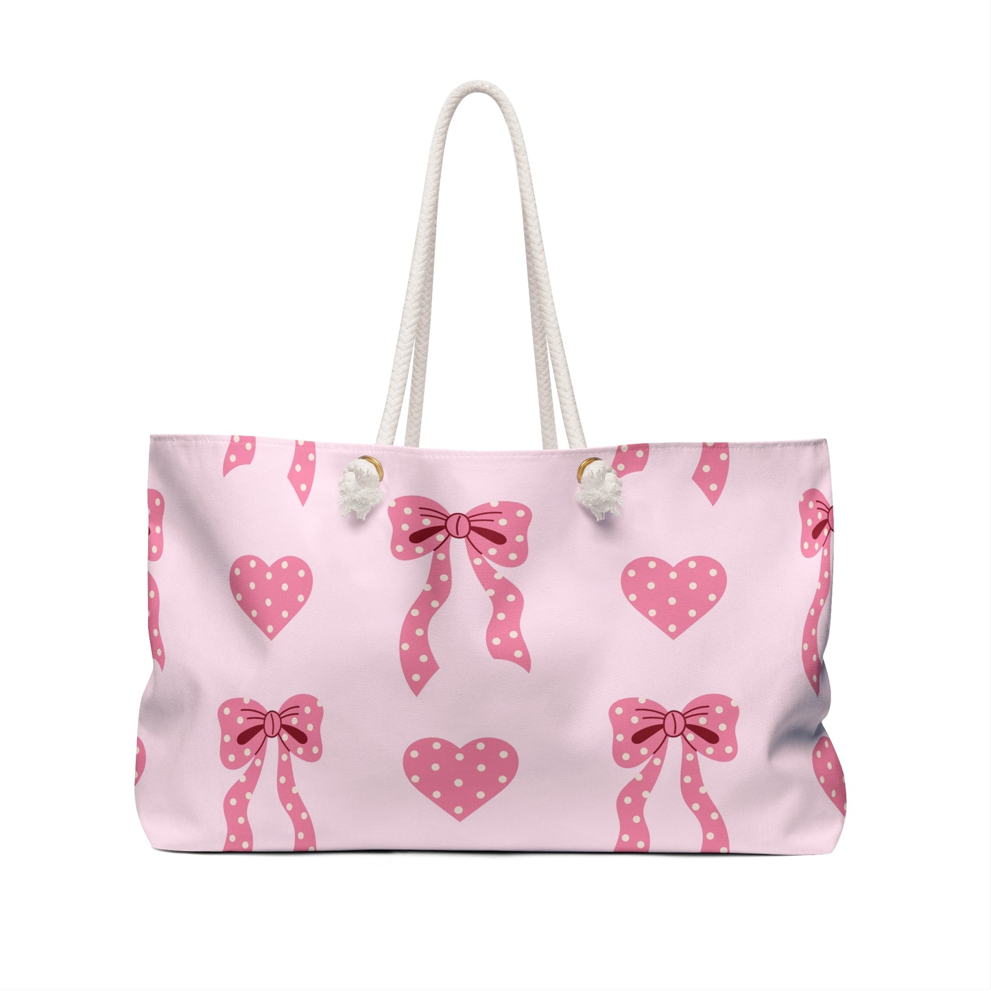 Coquette Bow & Heart Weekender Bag – Pink Sister Wife & Polyamory Travel Tote | Ethical Non-Monogamy Aesthetic Overnight Bag