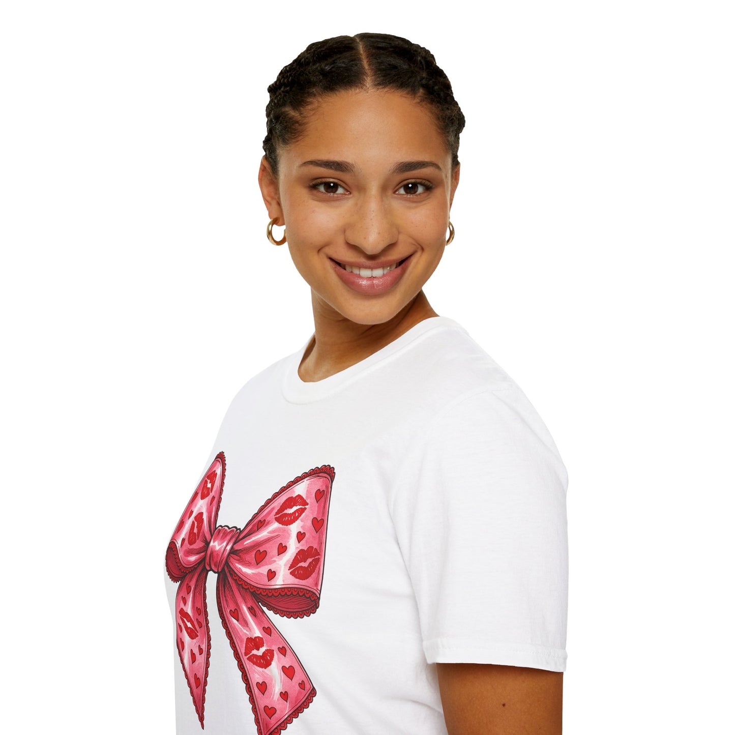 Red Coquette Bow Shirt – Flirty Valentine Bow T-Shirt, Polyamory ENM Non-Monogamy Symbol Tee, Unisex Gildan 64000