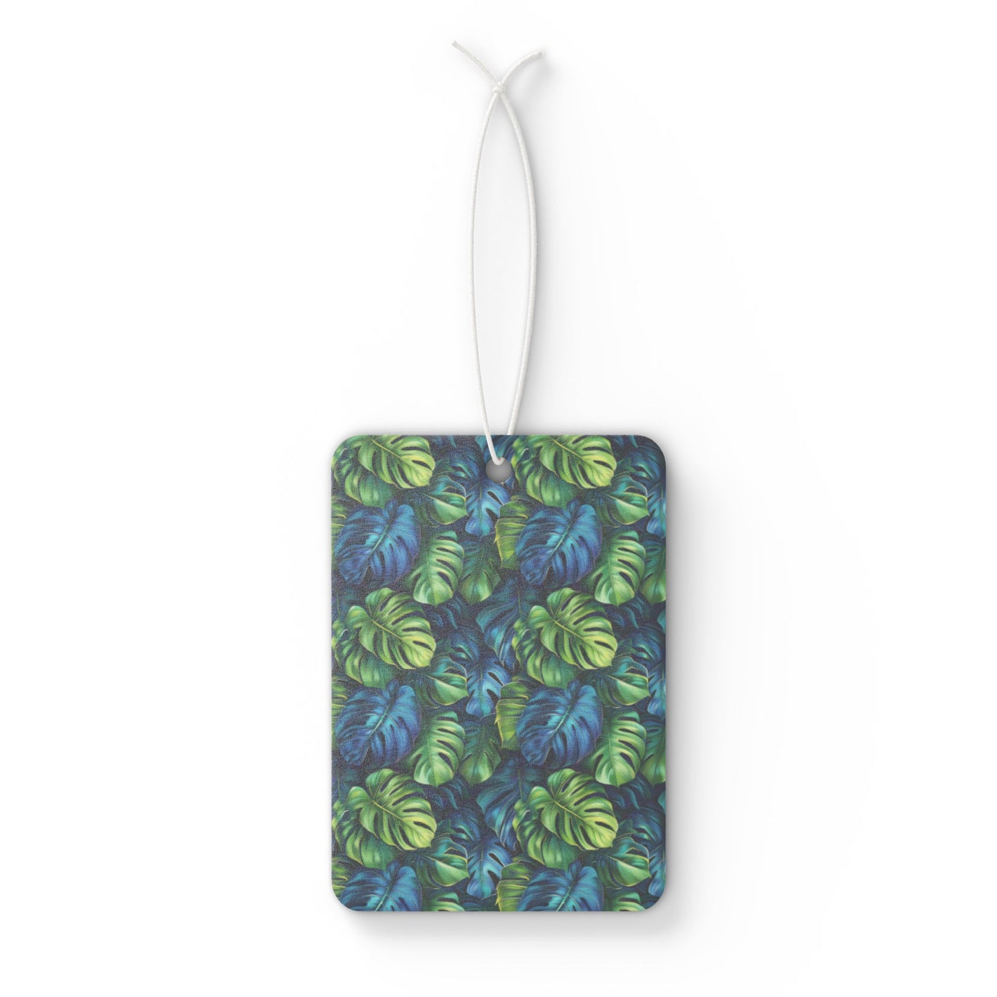 Tropical Leaf Car Air Freshener – Green Jungle Aesthetic Hanging Diffuser | Pine, New Car & Black Ice Scents