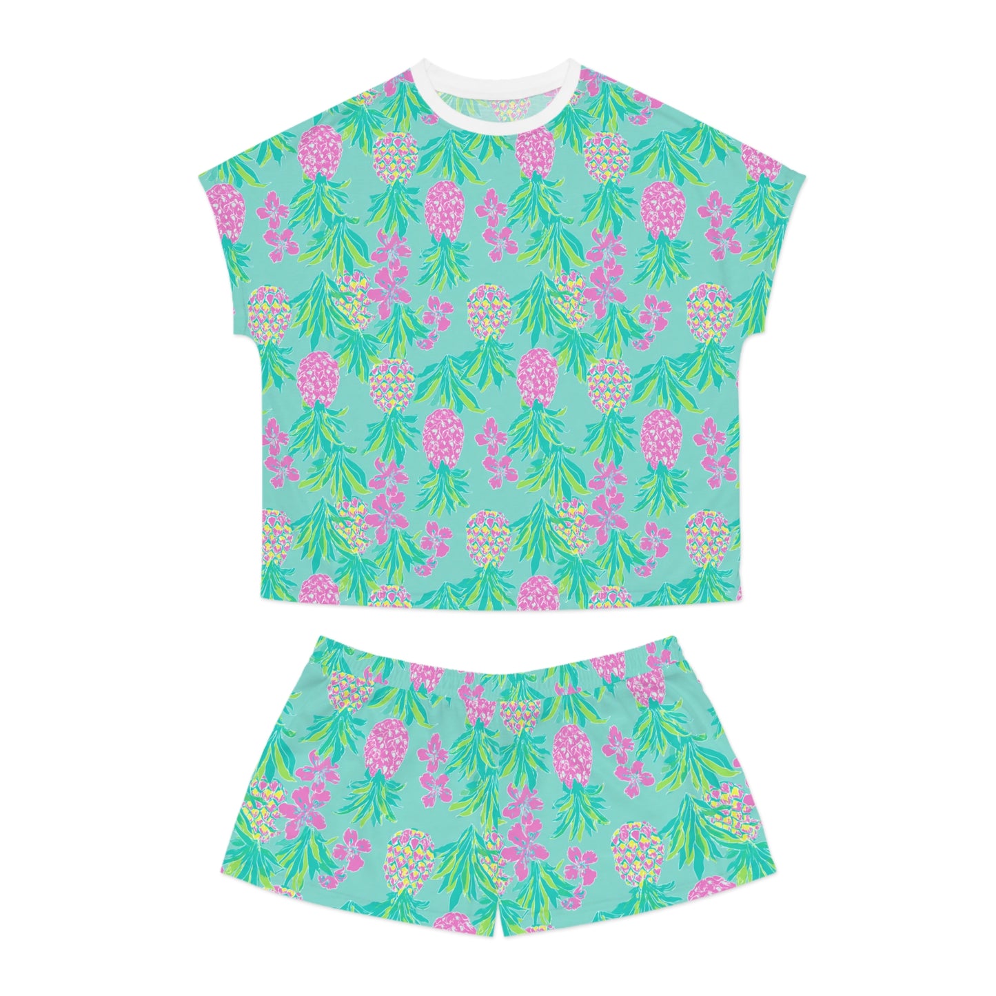 Pink Upside Down Pineapple Pajama Set | Swinger & Polyamory Sleepwear | Ethical Non-Monogamy Lounge Set | Playful Lifestyle Pajamas