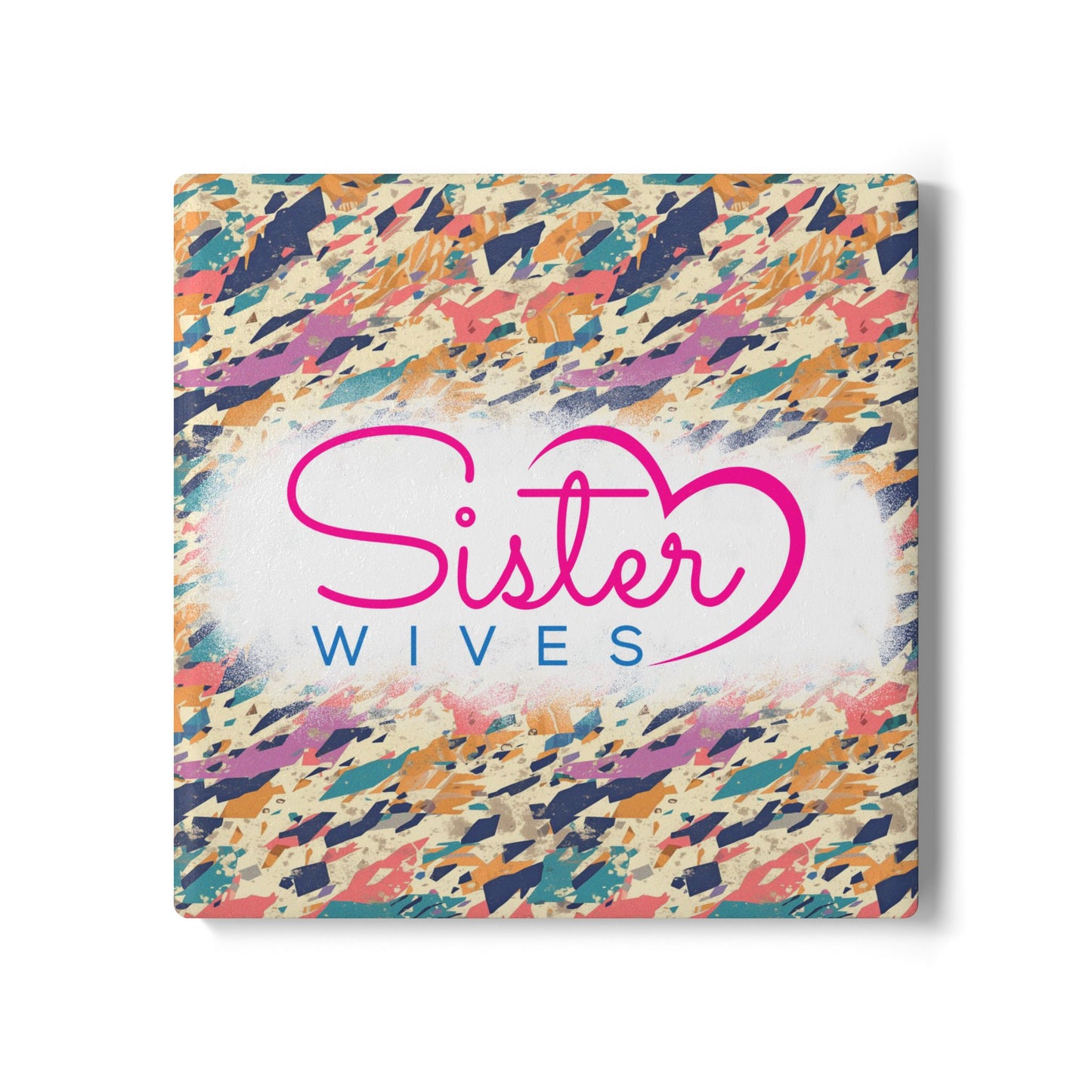 Sister Wives Abstract Retro Splash Ceramic Coaster, Unique Gift for Friends, Home Decor, Wedding Favors, Birthday Present, Celebratory Gift