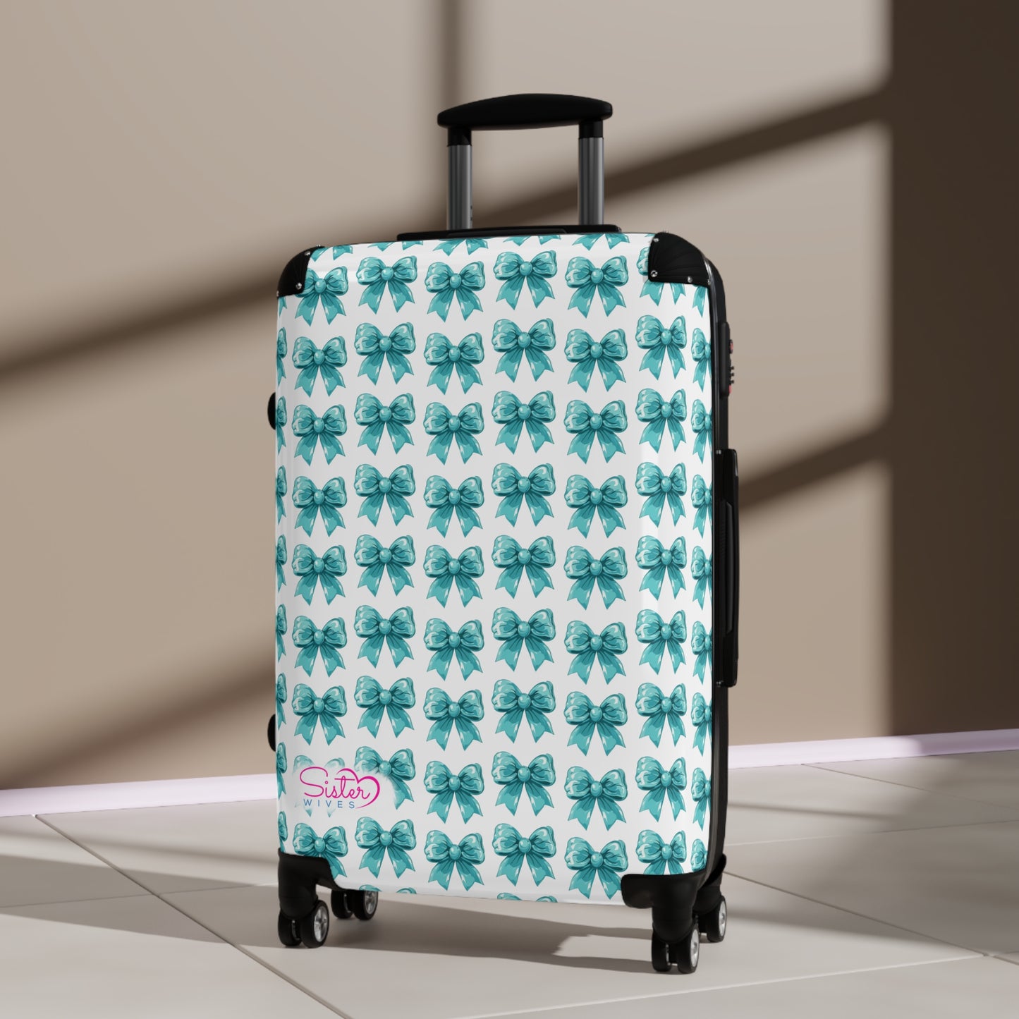 Coquette Blue Bows Sisterwives Suitcase - Luggage, Travel Gear, Vacation Essential, Summer Adventure Bag, Stylish Travel Accessory