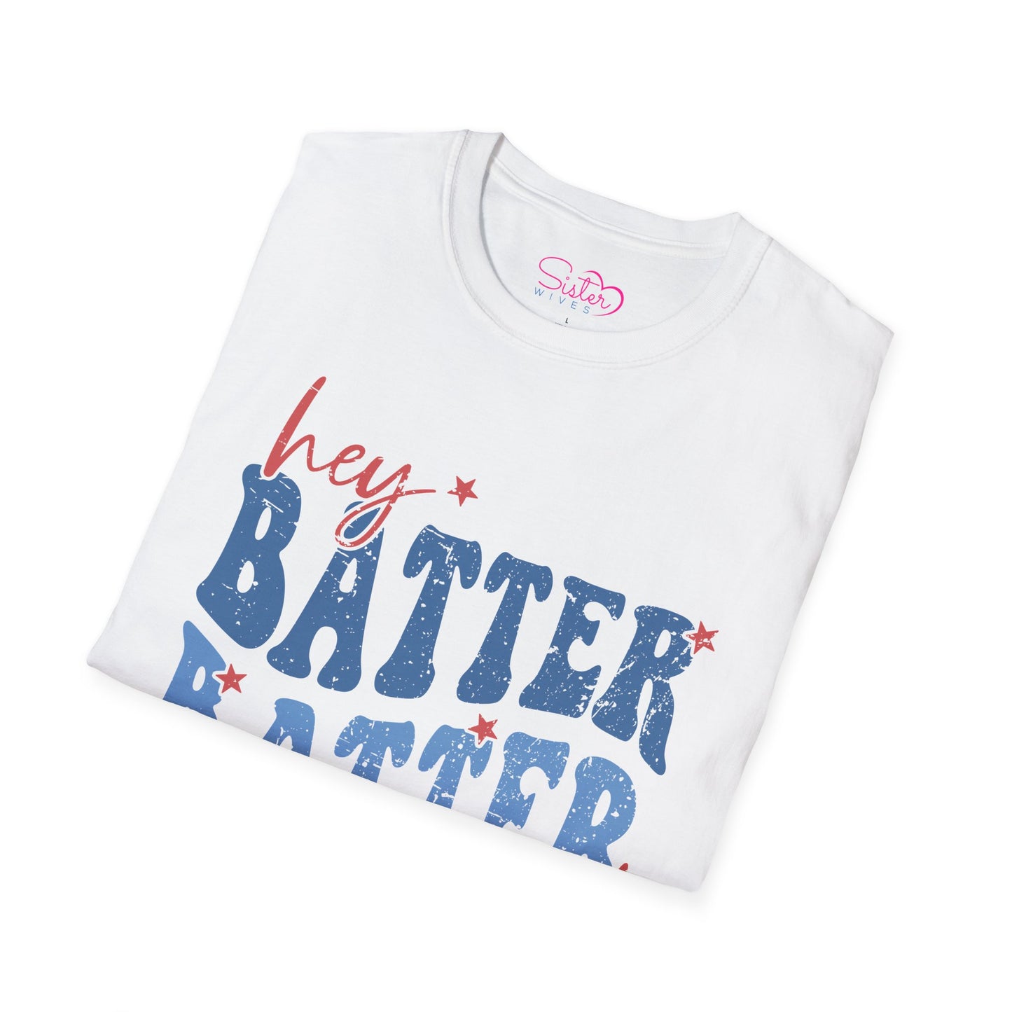 Hey Batter Batter Swing T-Shirt | Playful Swinger Humor Tee | ENM & Polyamory Lifestyle Apparel
