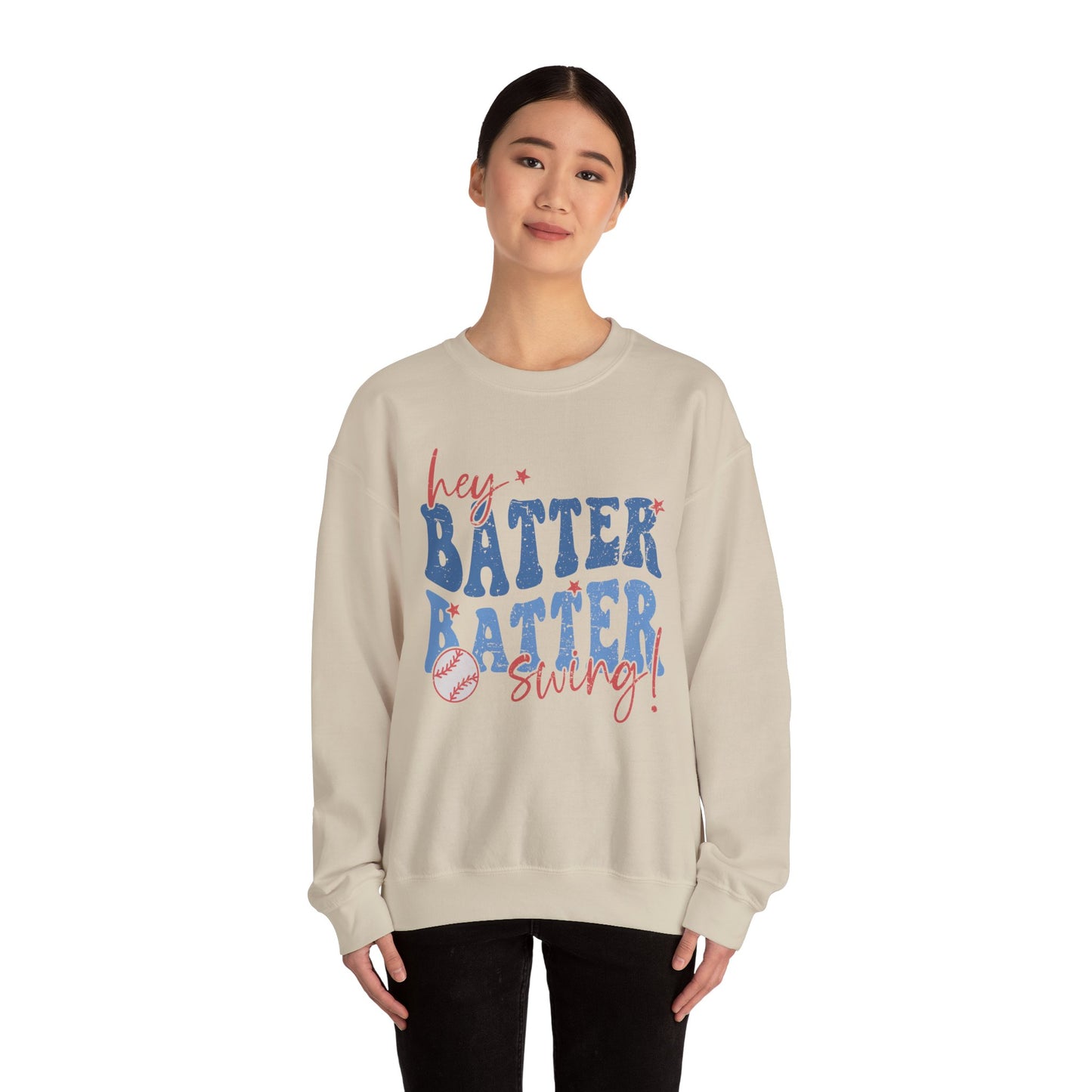 Hey Batter Batter Swing Sweatshirt | Playful Swinger Humor Pullover | ENM & Polyamory Lifestyle Apparel