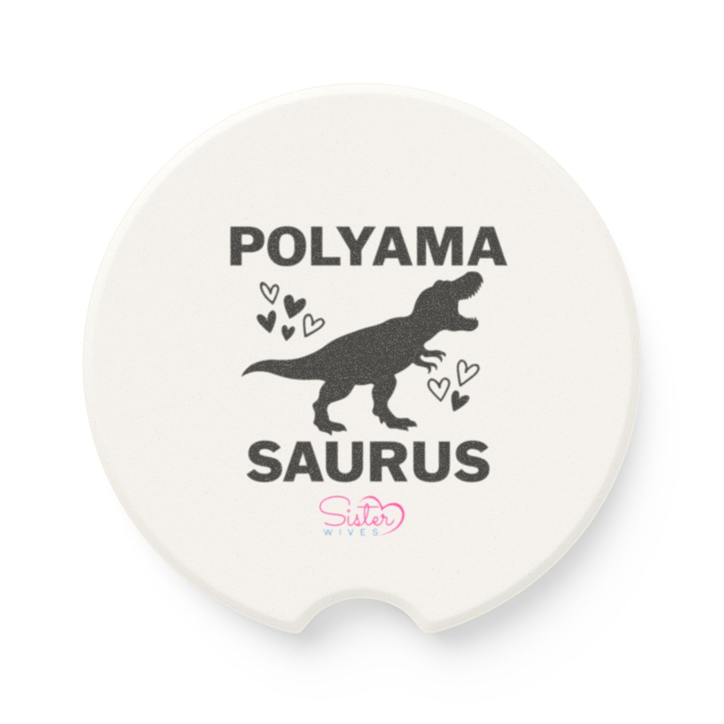Soapstone Car Coaster Polyamory Dinosaur