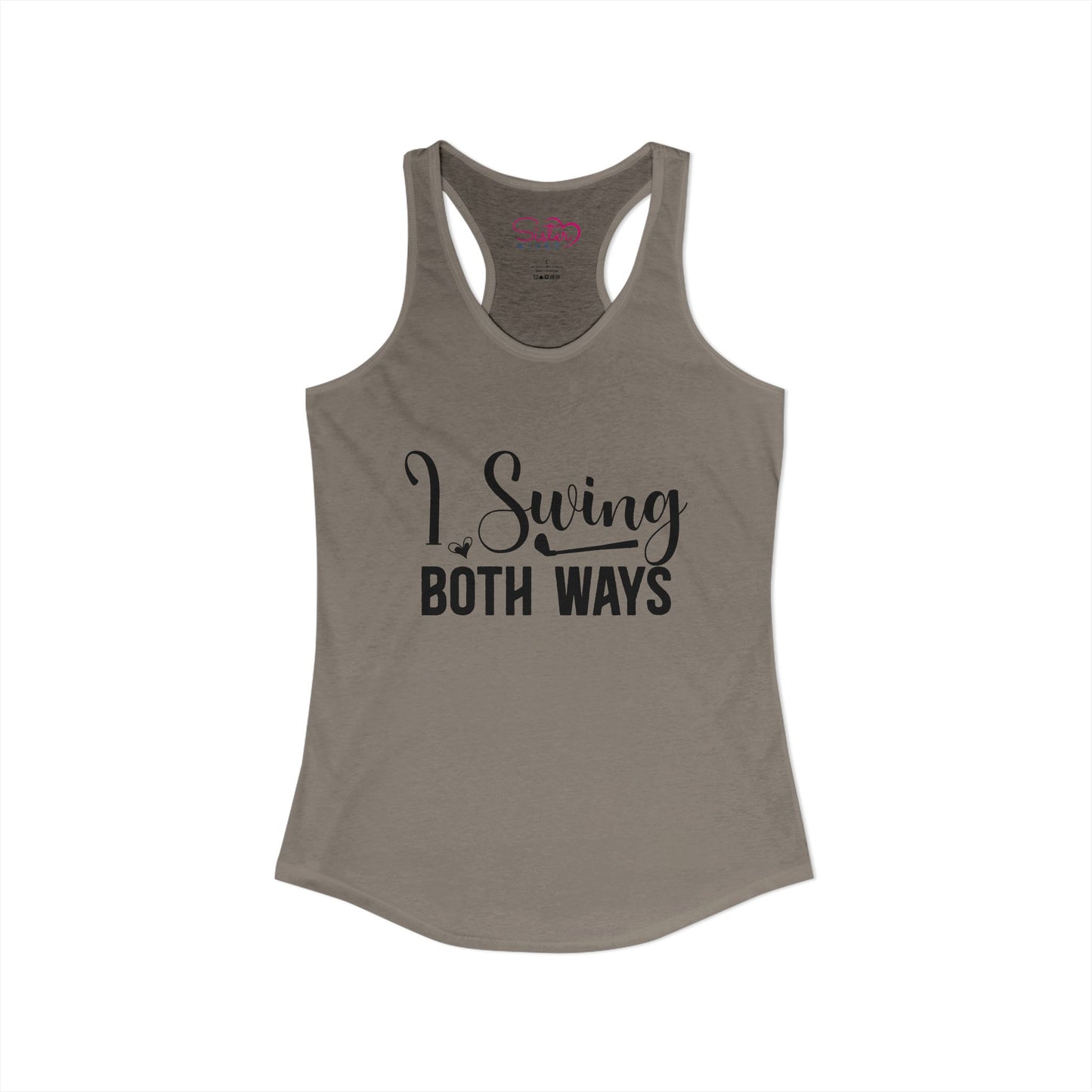 I Swing Both Ways Racerback Tank | Bisexual & Swinger Humor Tank Top | ENM Friendly Summer Shirt | Playful Inclusive Apparel