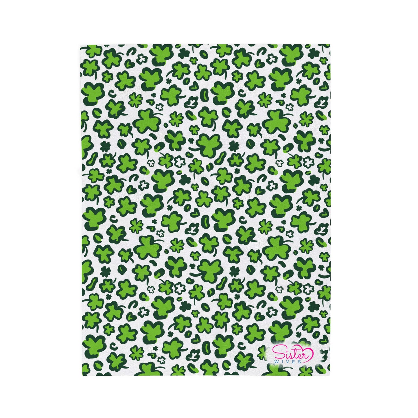 Leopard Print Shamrock Throw Blanket St. Patty’s Day Home Decor Polyamory Sisterwives ENM Friendly Home Decor | Swinger Lifestyle Cozy Blanket