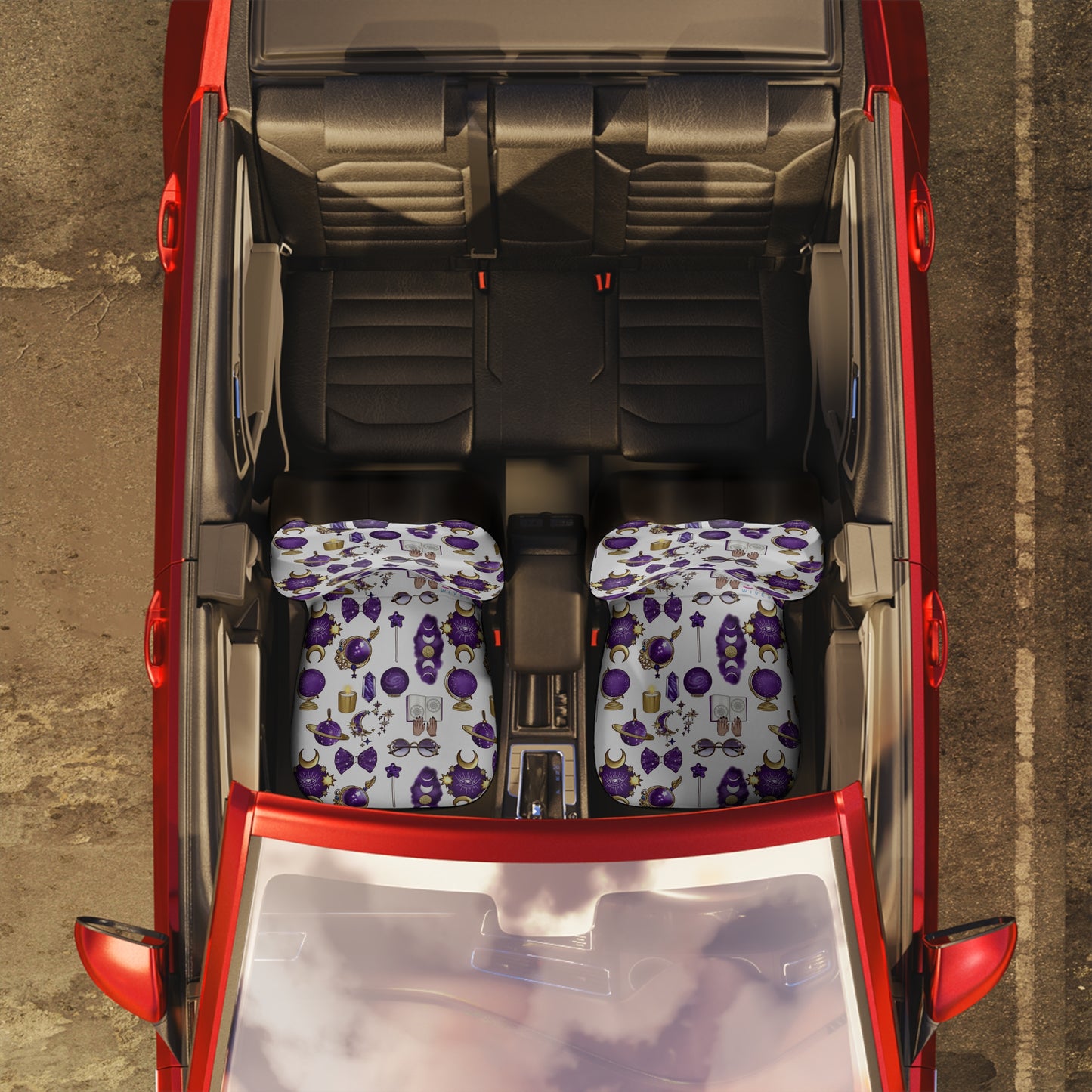 Celestial Polyamory Car Seat Covers – Astrology & Cosmic Interior Decor | ENM, Non-Monogamy & Pride-Friendly Auto Accessories