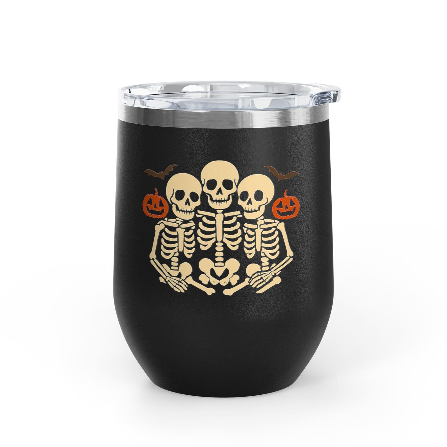 Halloween Skeleton Polyamory Wine Tumbler, Spooky Drinkware for Festive Parties, Perfect gift for wine lovers, Trick or Treat, Fall Celebrations
