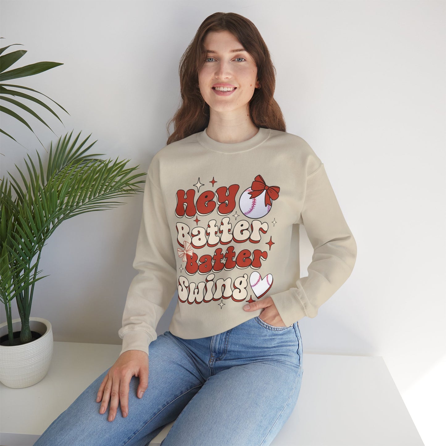 Hey Batter Batter Swing Sweatshirt | Playful Swinger Humor Pullover | ENM & Polyamory Lifestyle Apparel