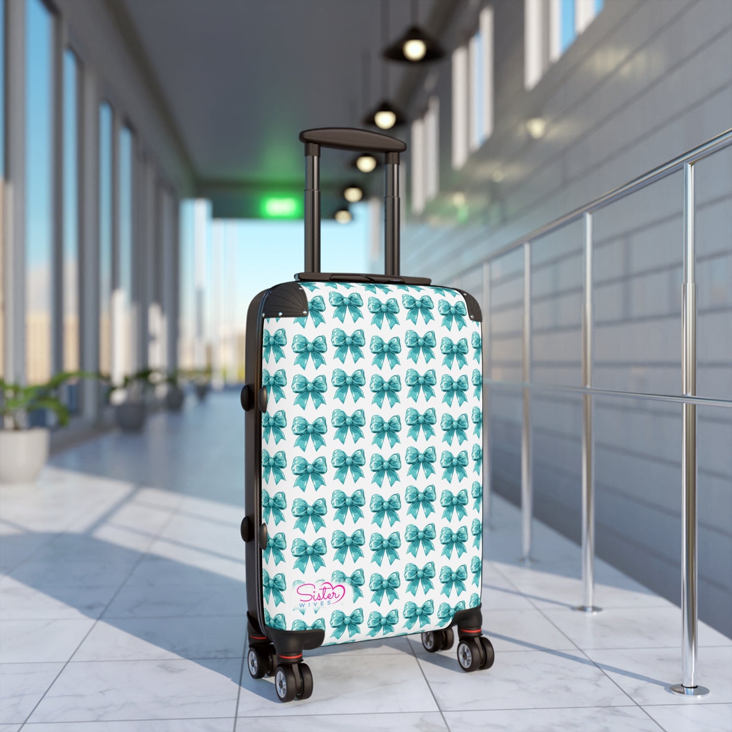 Coquette Blue Bows Sisterwives Suitcase - Luggage, Travel Gear, Vacation Essential, Summer Adventure Bag, Stylish Travel Accessory