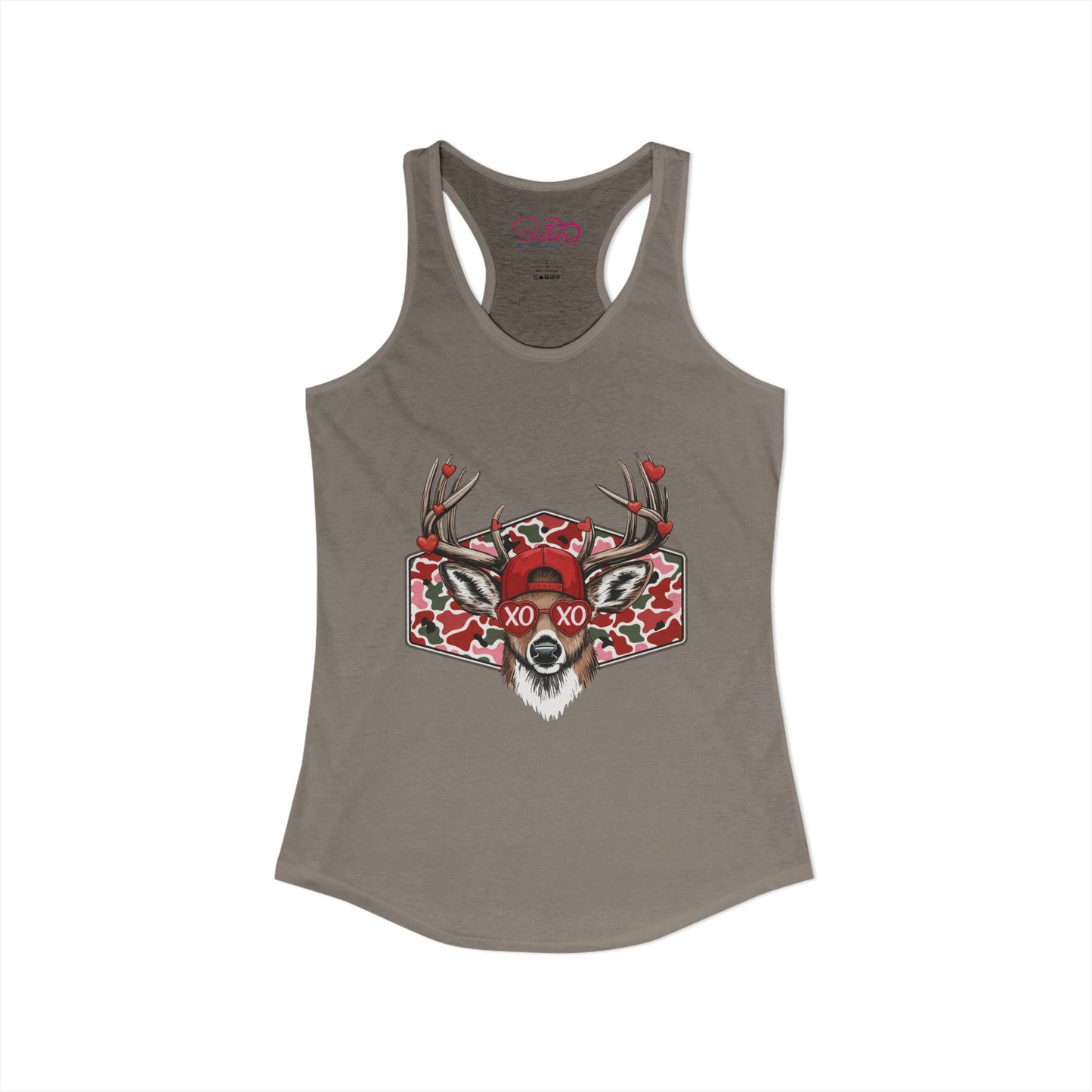 XO Deer Skull Racerback Tank – Dark Romance Woodland Tank Top | Gothic Valentine Aesthetic | Poly & ENM Friendly Apparel