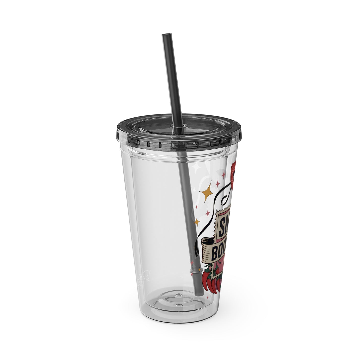 Admit One: Smutty Book Club – 16oz Sunsplash Tumbler | Polyamory Pride Cup | ENM Lifestyle Drinkware | Swinger Aesthetic Travel Cup | Spicy Romance Reader Gift | Poly, Open Relationship,...