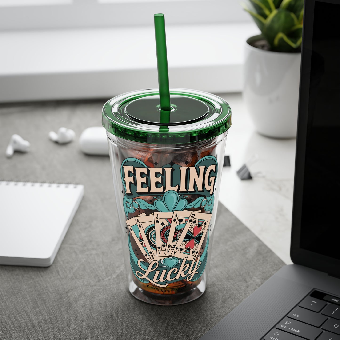 Feeling Lucky? Swinger Lifestyle 16oz Sunsplash Tumbler | Polyamory Pride Cup | ENM Drinkware | Ethical Non-Monogamy Gift | Open Relationship Aesthetic | Lifestyle Party Travel Cup