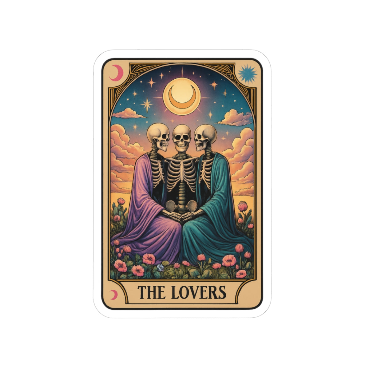 Lovers Tarot-Inspired Kiss-Cut Stickers | The Lovers Design | Aesthetic Laptop Decals, Cute Gift, Boho Decor, Halloween Decor