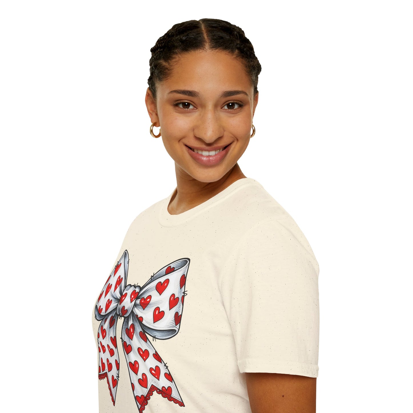 Valentine's Day Red Coquette Bow Shirt – Flirty Valentine Bow T-Shirt, Polyamory ENM Non-Monogamy Symbol Tee, Unisex Gildan 64000