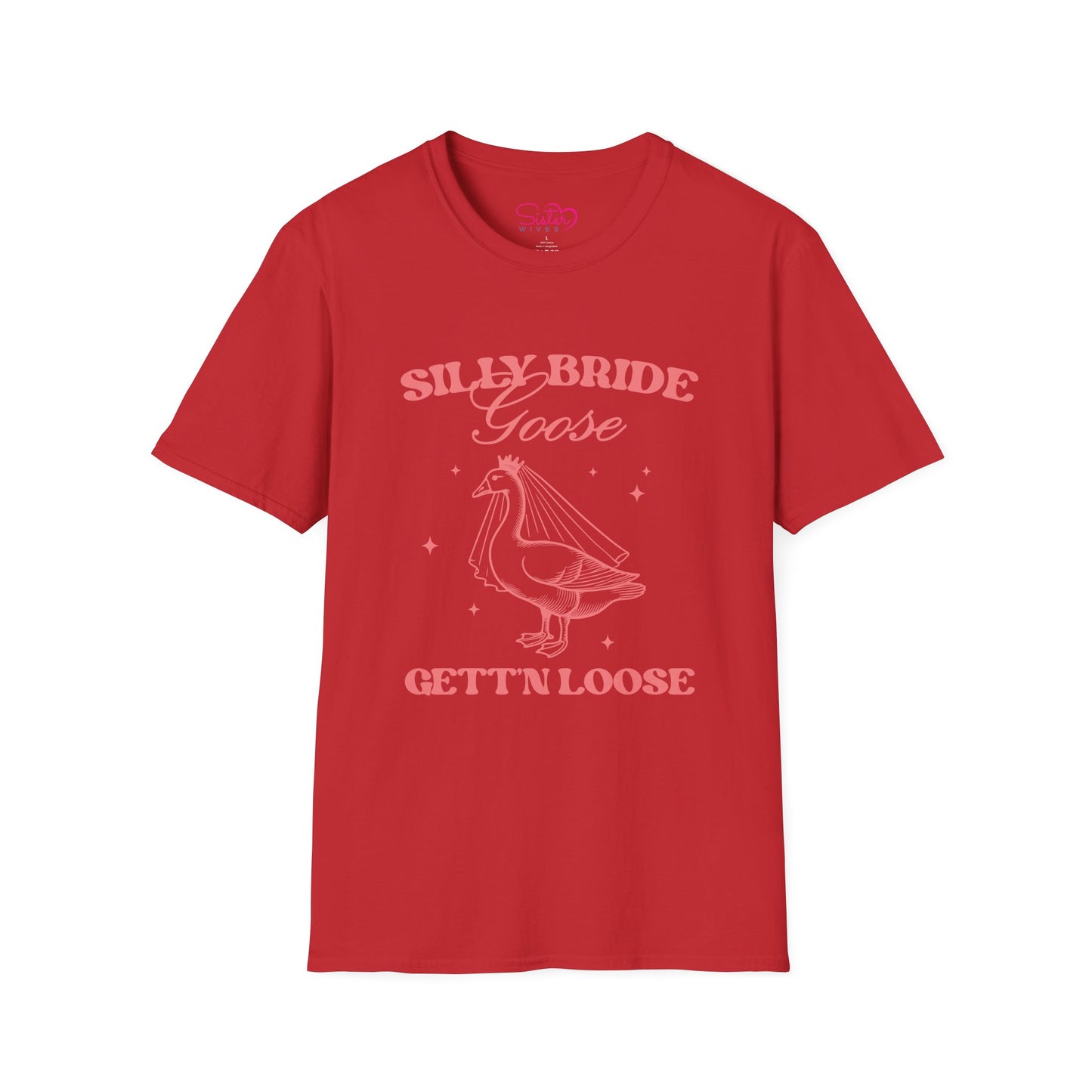 Silly Bride Goose Gettin Loose Shirt – Funny Bachelorette Party Tee, Bride Humor Wedding Shirt, Poly-Friendly Unisex Gildan 64000
