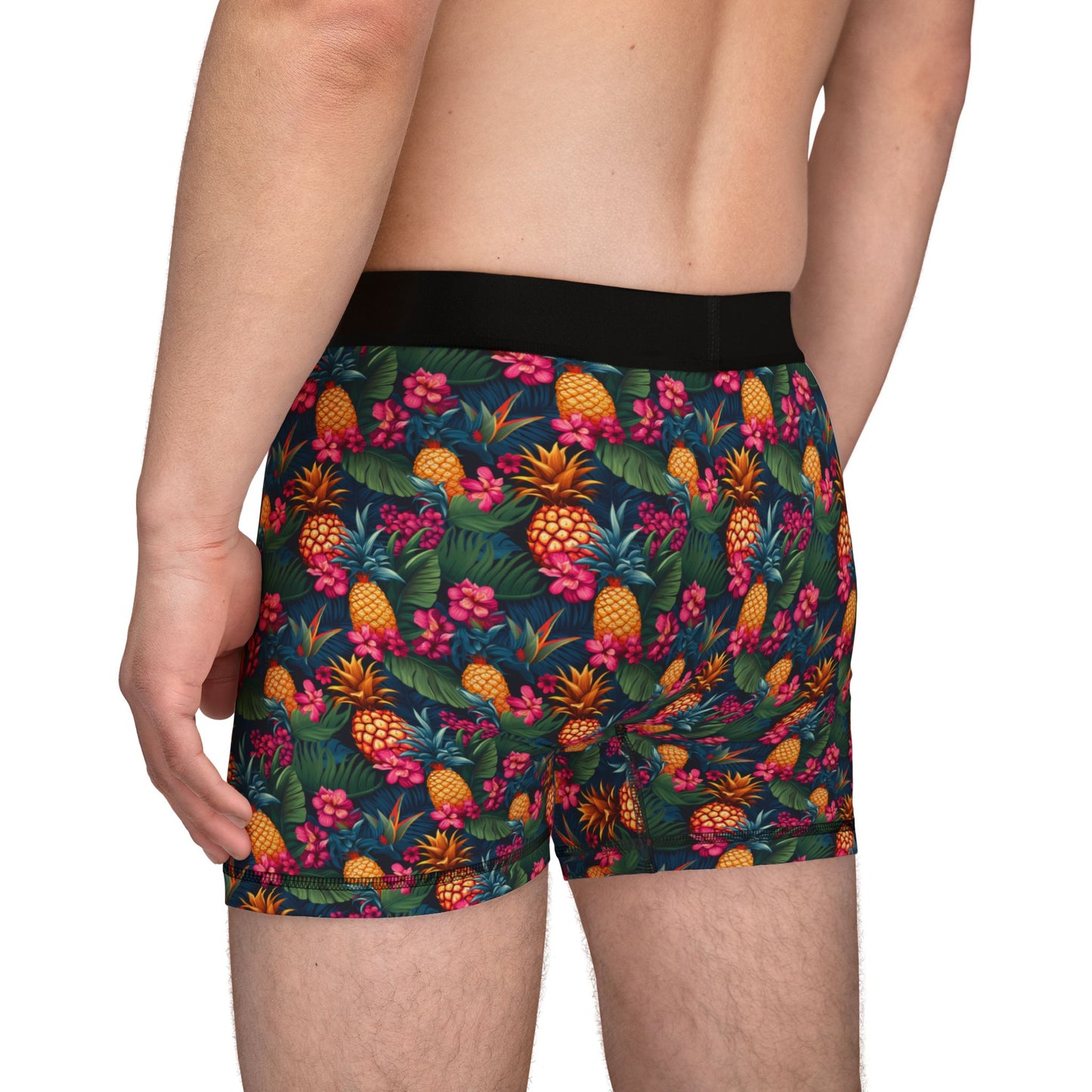 Sisterwives Pineapple Paradise Men's Boxers | Fun Swinger Underwear, Summer Loungewear, Tropical Gift, Comfortable Boxers, Vibrant Print