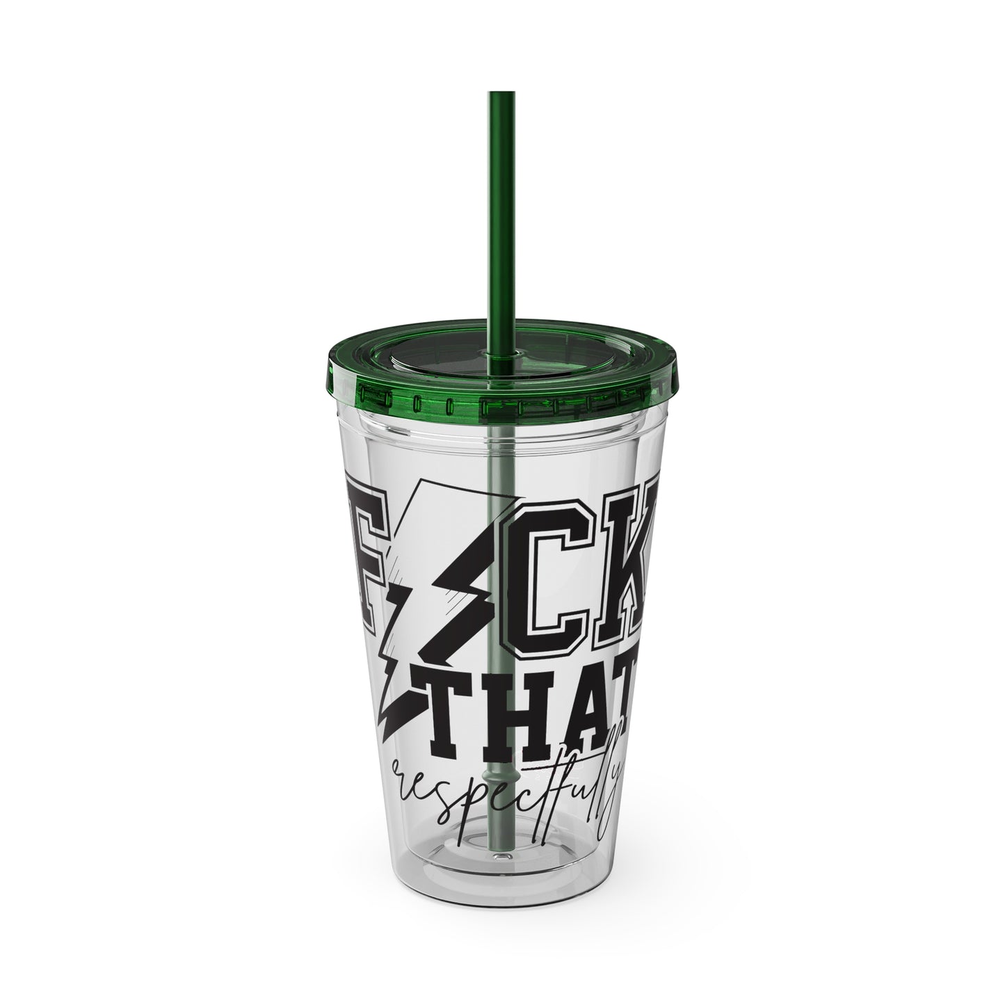 Fuck That, Respectfully” 16oz Sunsplash Tumbler | Funny Sarcastic Humor Cup | Sassy Attitude Drinkware | Bold Statement Travel Tumbler | Snarky Gift