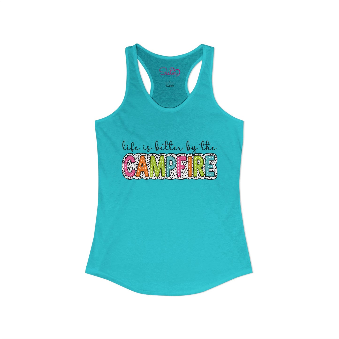 Campfire Racerback Tank | Cozy Outdoorsy Summer Tank Top | Chosen Family Camping Shirt | Inclusive Lifestyle Apparel