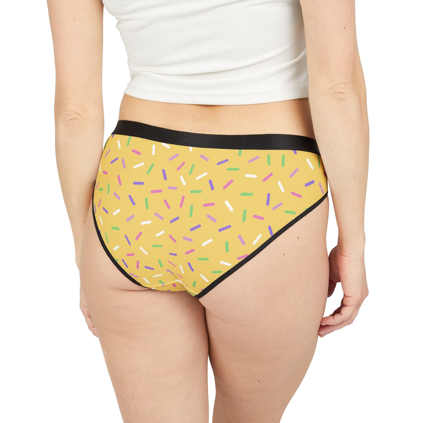 Yellow Sprinkle Bikini Panties | Polyamory-Friendly Lingerie | ENM Underwear | Aesthetic Women’s Briefs | Body-Positive Intimates