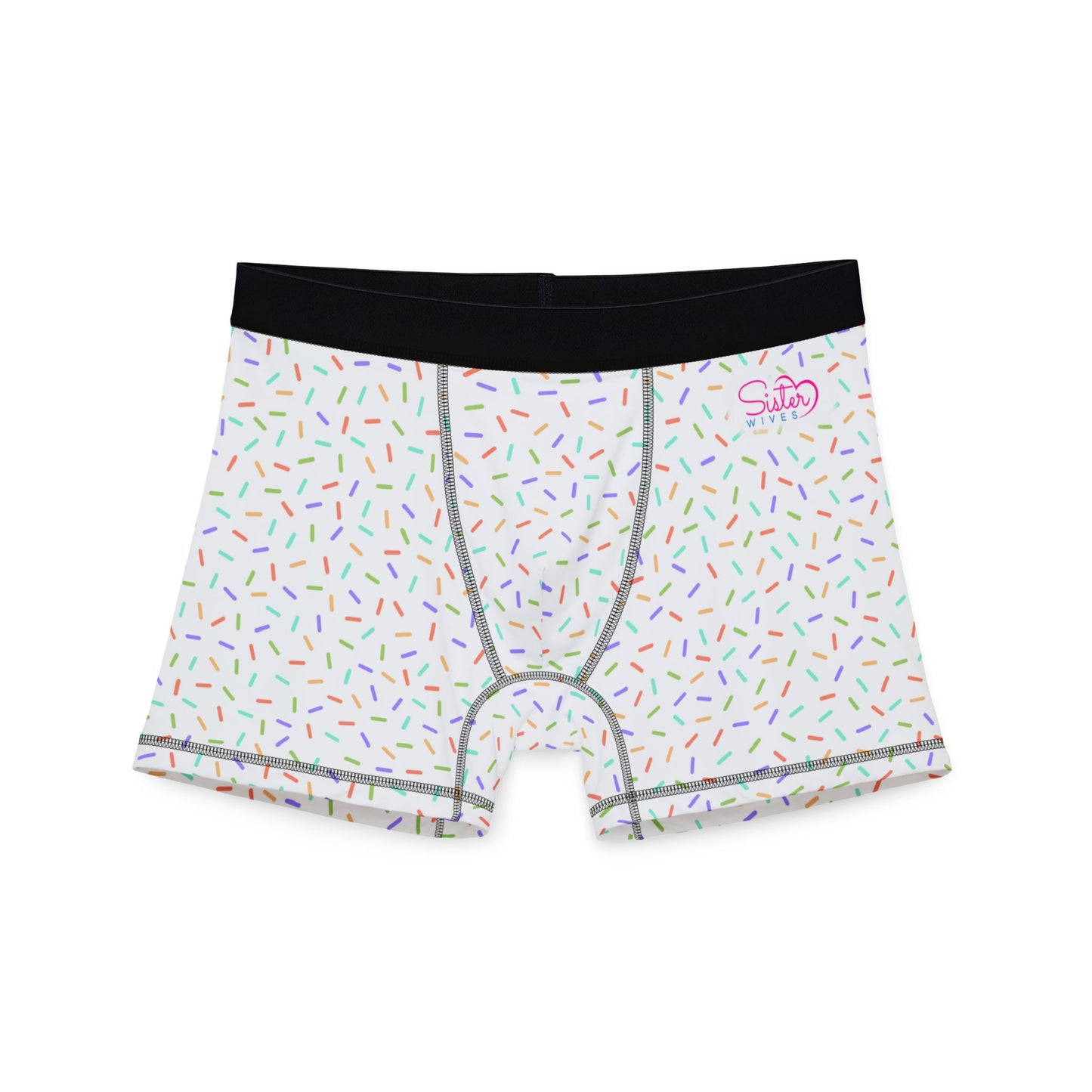 White Sprinkle Men’s Boxer Briefs | Polyamory-Friendly Underwear | ENM Men’s Loungewear | Aesthetic Stretch Boxer Briefs | Body-Positive Intimates