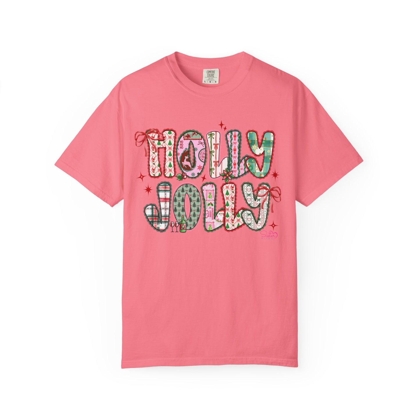 Holly Jolly Holiday Coquette T-Shirt, Unisex Festive Tee, Christmas Shirt, Cute Gift for Her, Holiday Party Wear