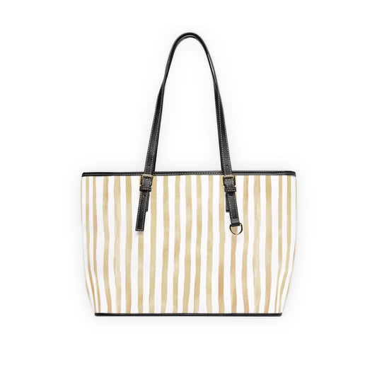 XL Stripe Shoulder Purse – Polyamory Sisterwives ENM Friendly Tote | Swinger Lifestyle Handbag | Soft Blush Minimalist Weekend Bag