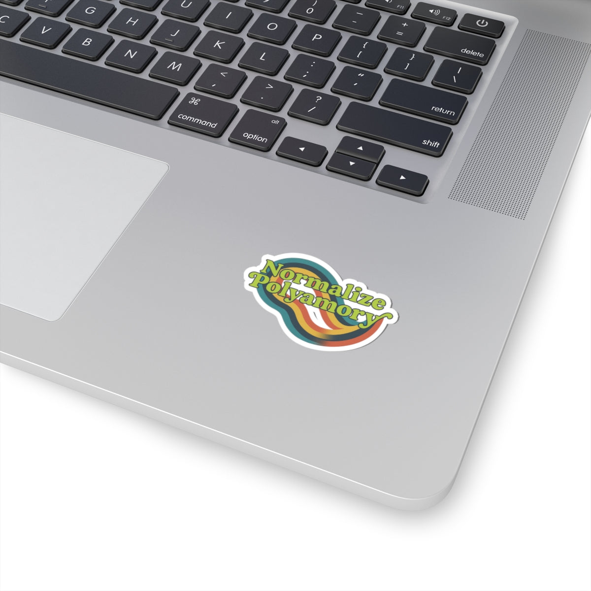 Green Normalize Polyamory Kiss-Cut Stickers - Colorful LGBTQ+ Pride Decals for Laptop, Journals, Bumper, Water Bottles, Gifts